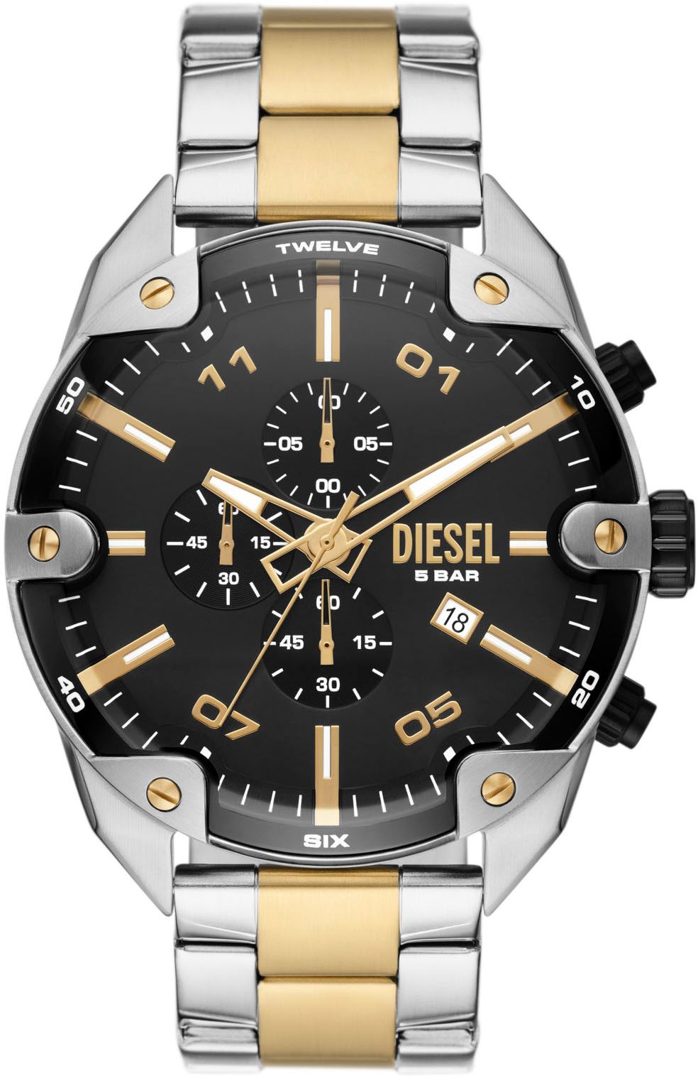 Diesel Chronograph »SPIKED, DZ4627«, Quarzuhr, Armbanduhr, Herrenuhr, Datum, Stoppfunktion