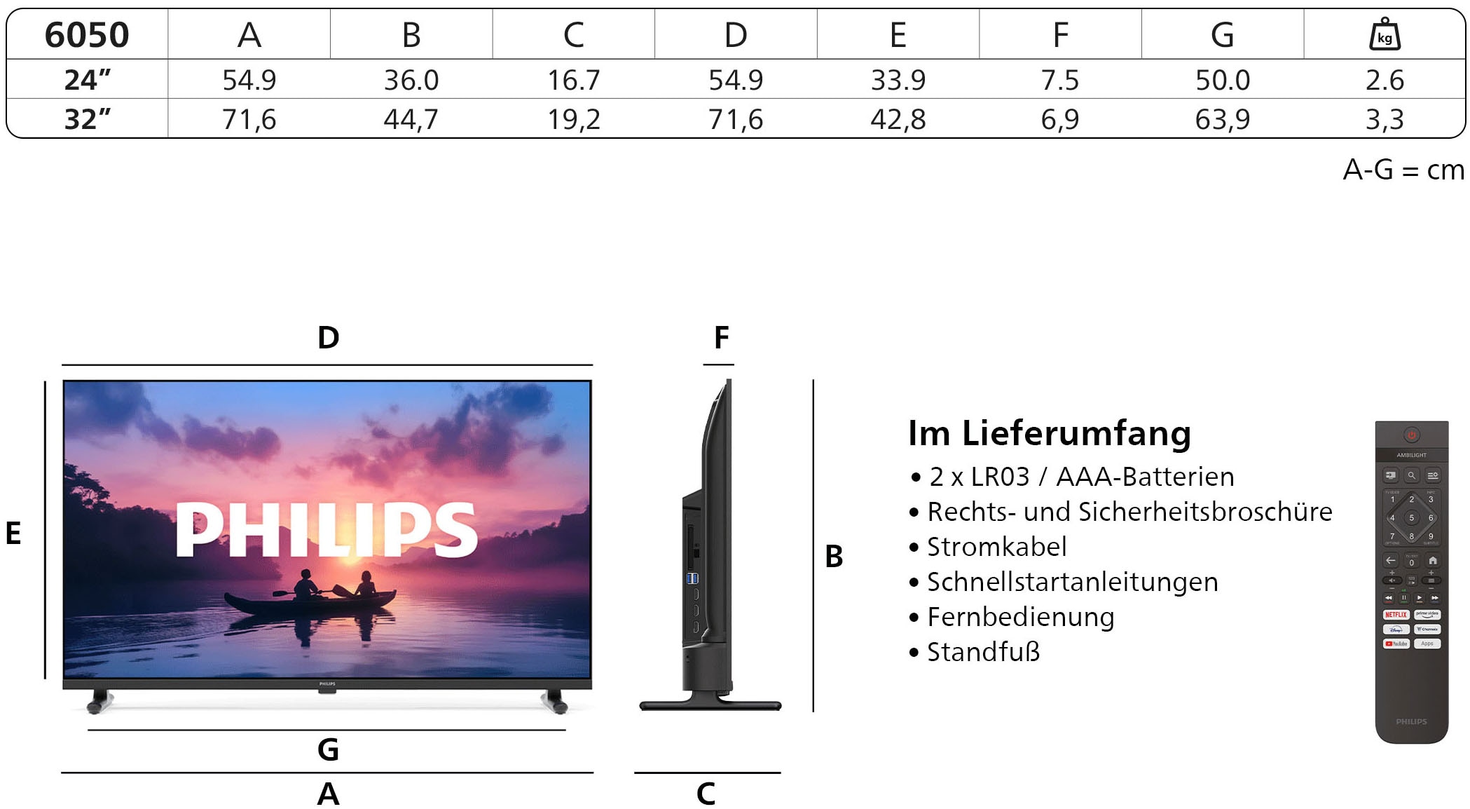 Philips LED-Fernseher »32PFS6050/12« 80 cm/32 ″ Full HD Smart-TV