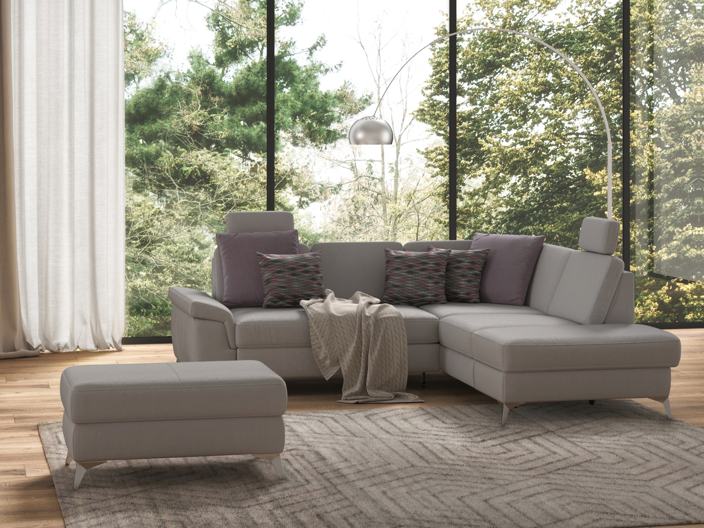 sit&more Ecksofa »Padua L-Form«, inklusive Sitztiefenverstellung, Armteilfunktion und Federkern