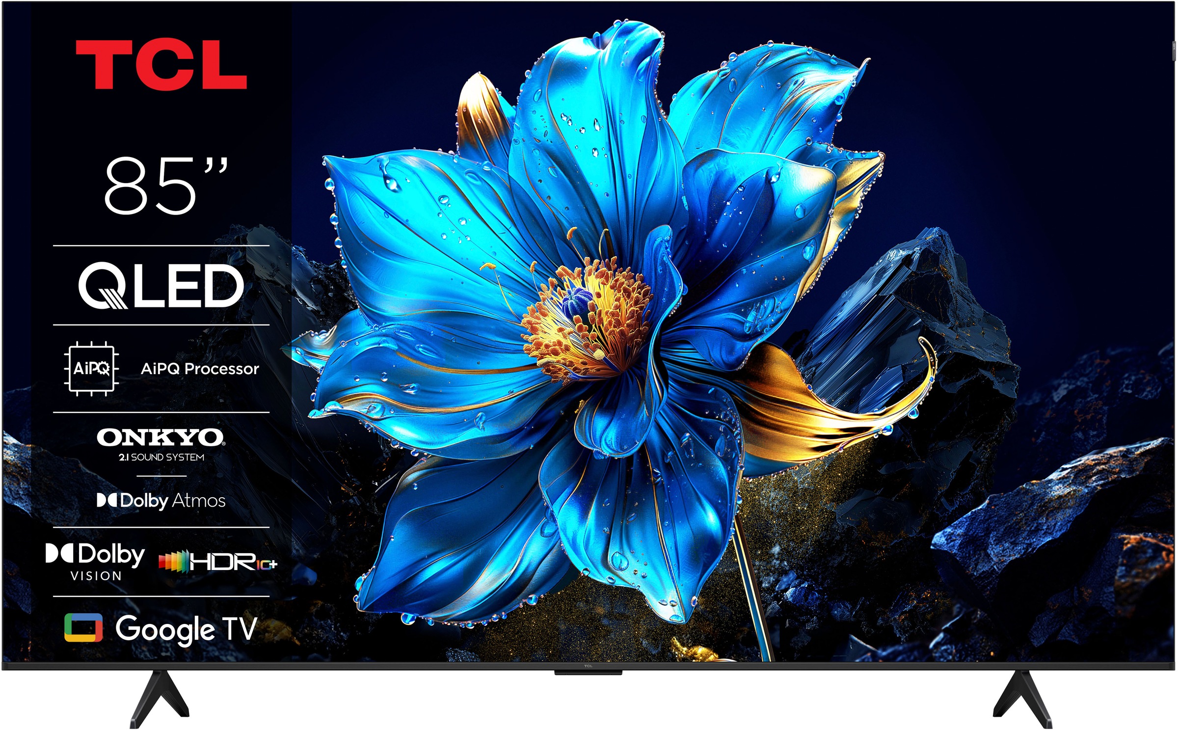 TCL QLED-Fernseher »85P71KX1«, 4K Ultra HD, Google TV-Smart-TV, Multi-HDR, Dolby Vision, Smart TV, Apple TV, Dolby Atmos, Slim Design