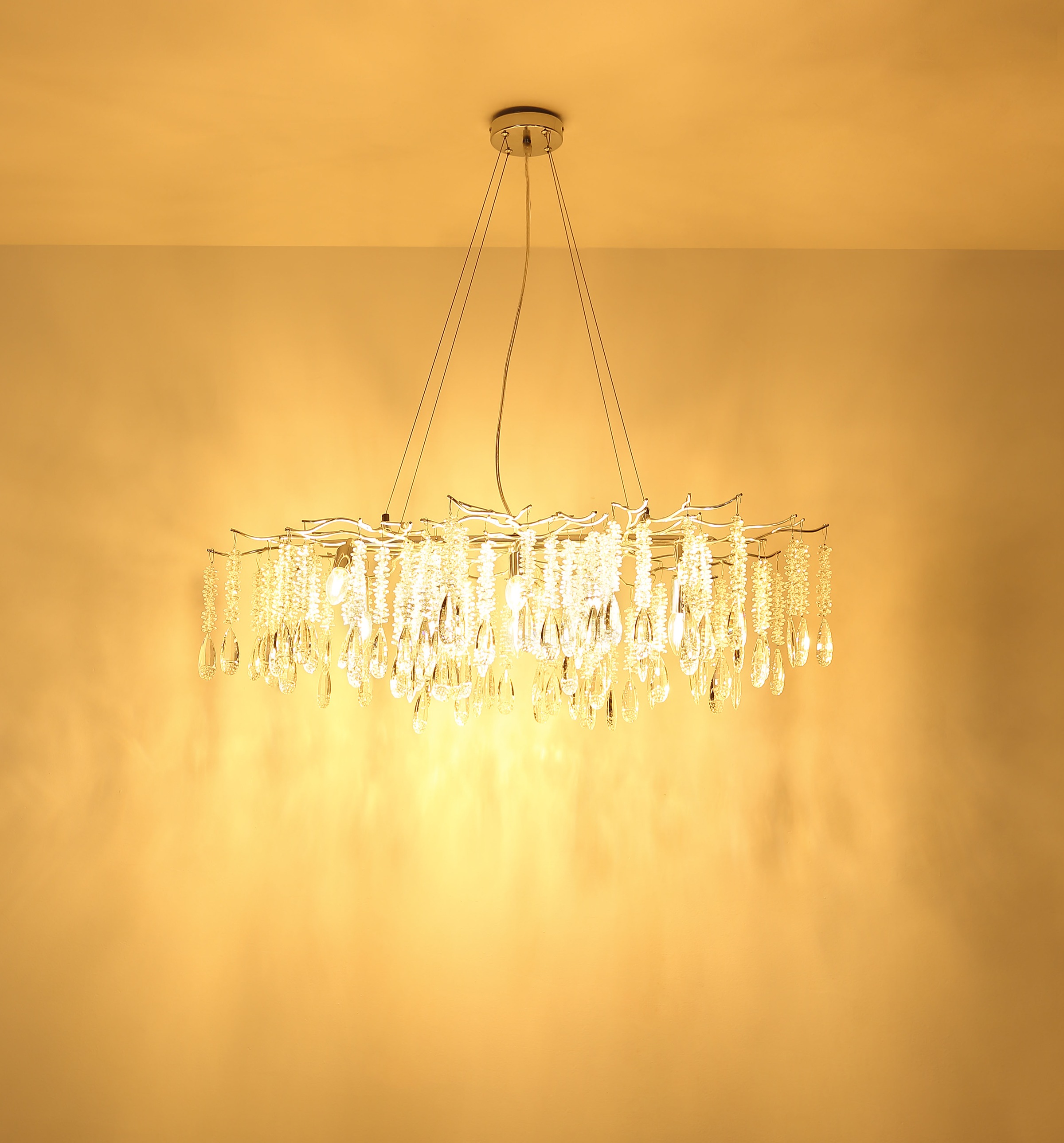 GLOBO LIGHTING Deckenleuchte »KINGA« E14 1 Stk. Deckenleuchte silber matt mit edlen Glaskristallen