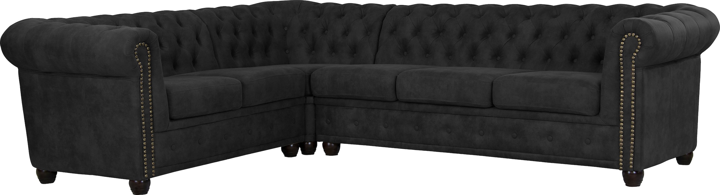 Home affaire Chesterfield-Sofa "Rysum L-Form", Chesterfield-Optik, langer Schenkel links oder rechts