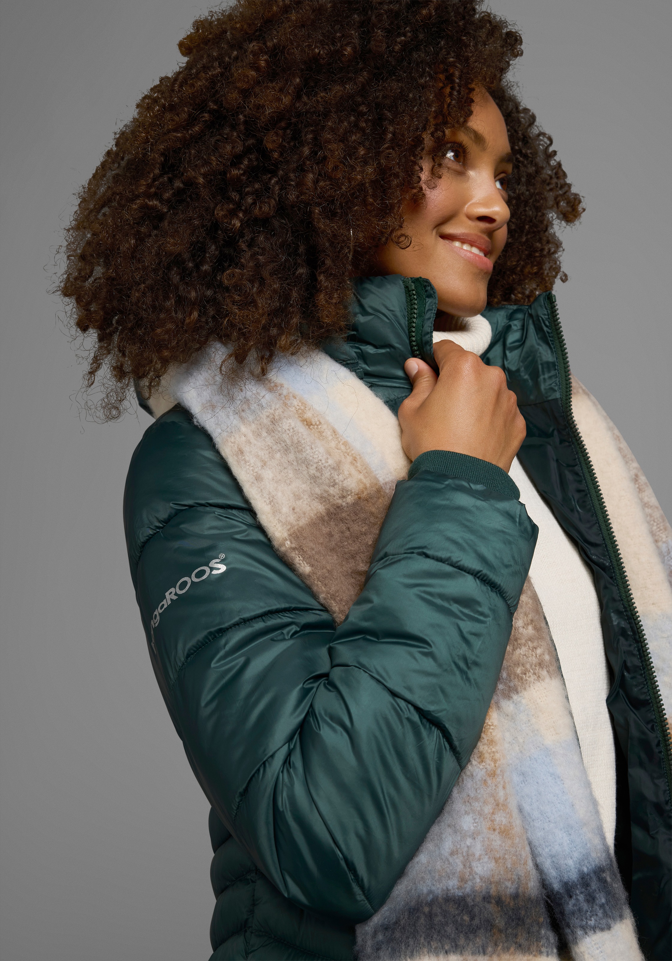 Kangaroos Women's Quilted Coat Dark Green 42 3