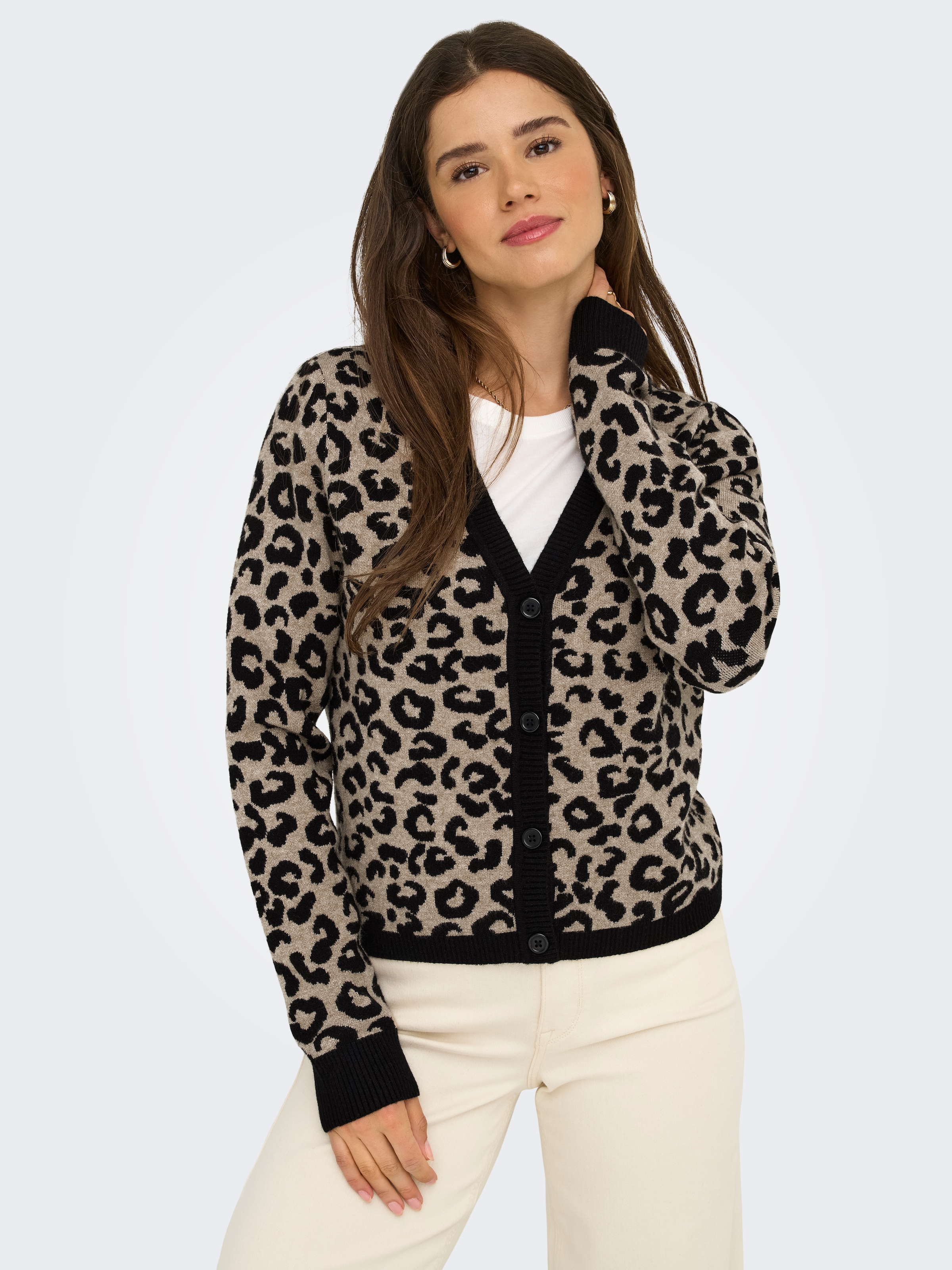 ONLY Strickjacke »ONLLEO LS V-NECK CARDIGAN KNT NOOS«