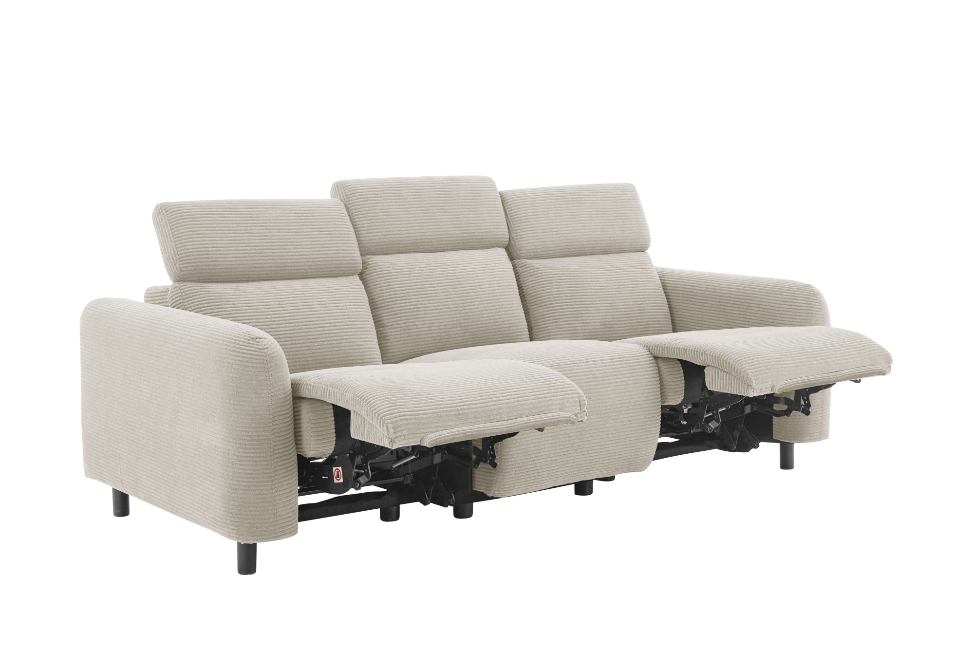 Home affaire 3-Sitzer »SKAANE in Cord, Sofa mit manueller u. elektrischer Relaxfunktion«, Relax-Funktion in 2 Sitzen, Kopfteilverstellung, Federkernpolsterung