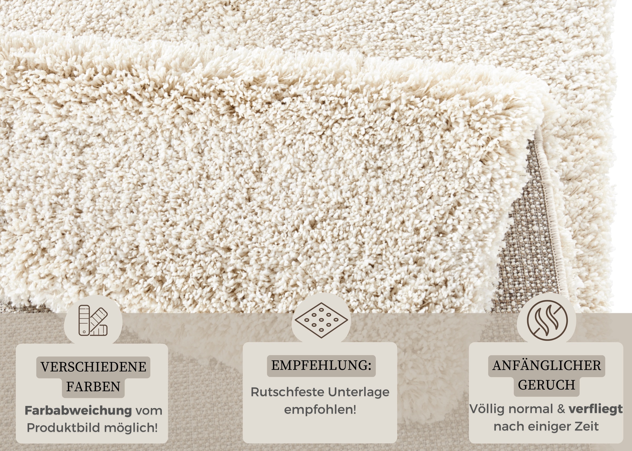 Hanse Home Venice Shaggy Rug Beige 80x150 cm 3