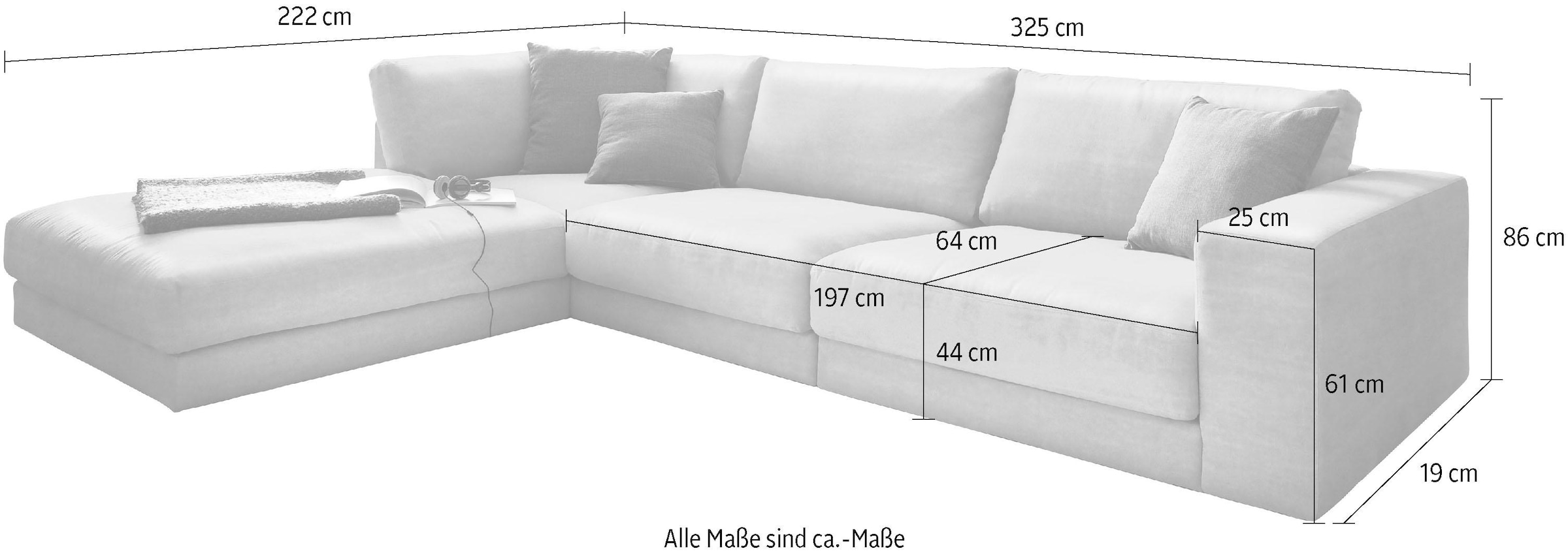 3C Candy Ecksofa »Enisa II L-Form«, bestehend aus Modulen, daher auch individuell aufstellbarbar