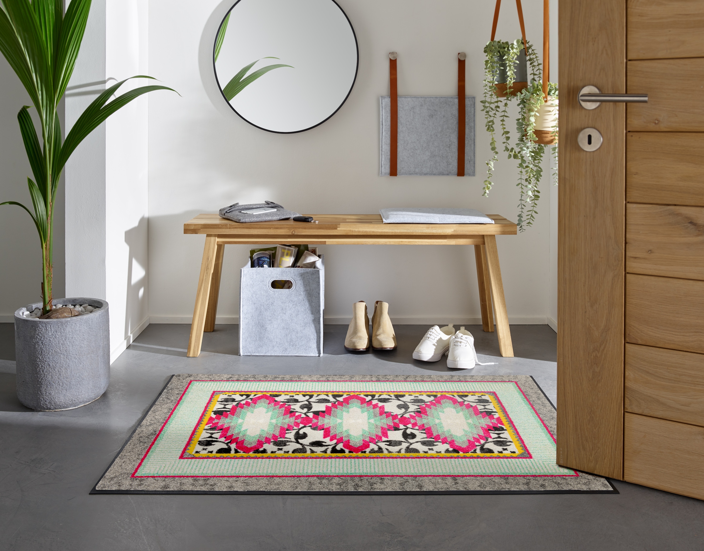 wash+dry by Kleen-Tex Fußmatte »Tribal Pop«, rechteckig, 7 mm Höhe, auch als Läufer erhätlich, waschbar und trocknergeeignet