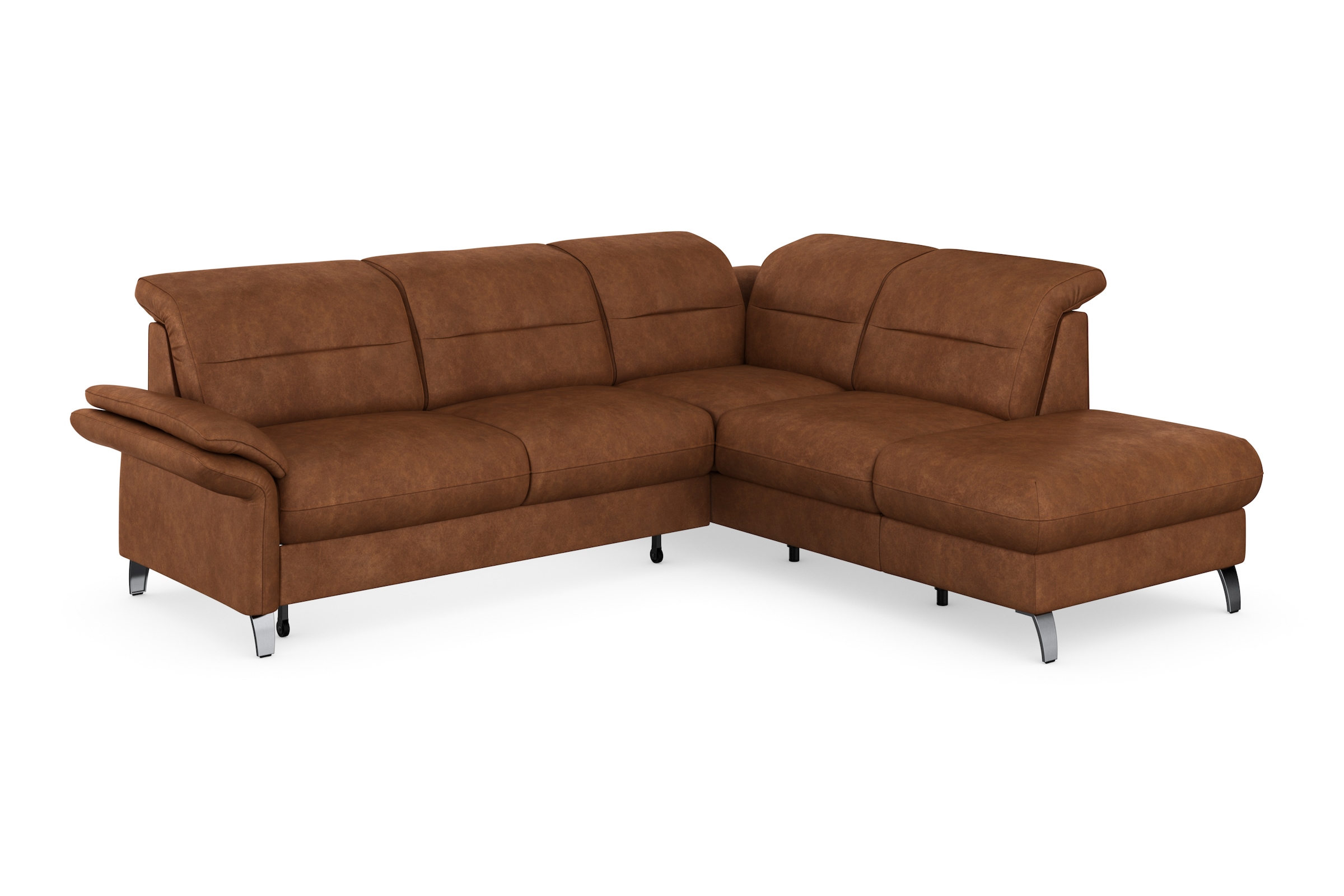 sit&more Ecksofa »Grenoble L-Form mit Federkern«, wahlweise mit Bettfunktion, Bettkasten, Arm- und Kopfteilverstellung