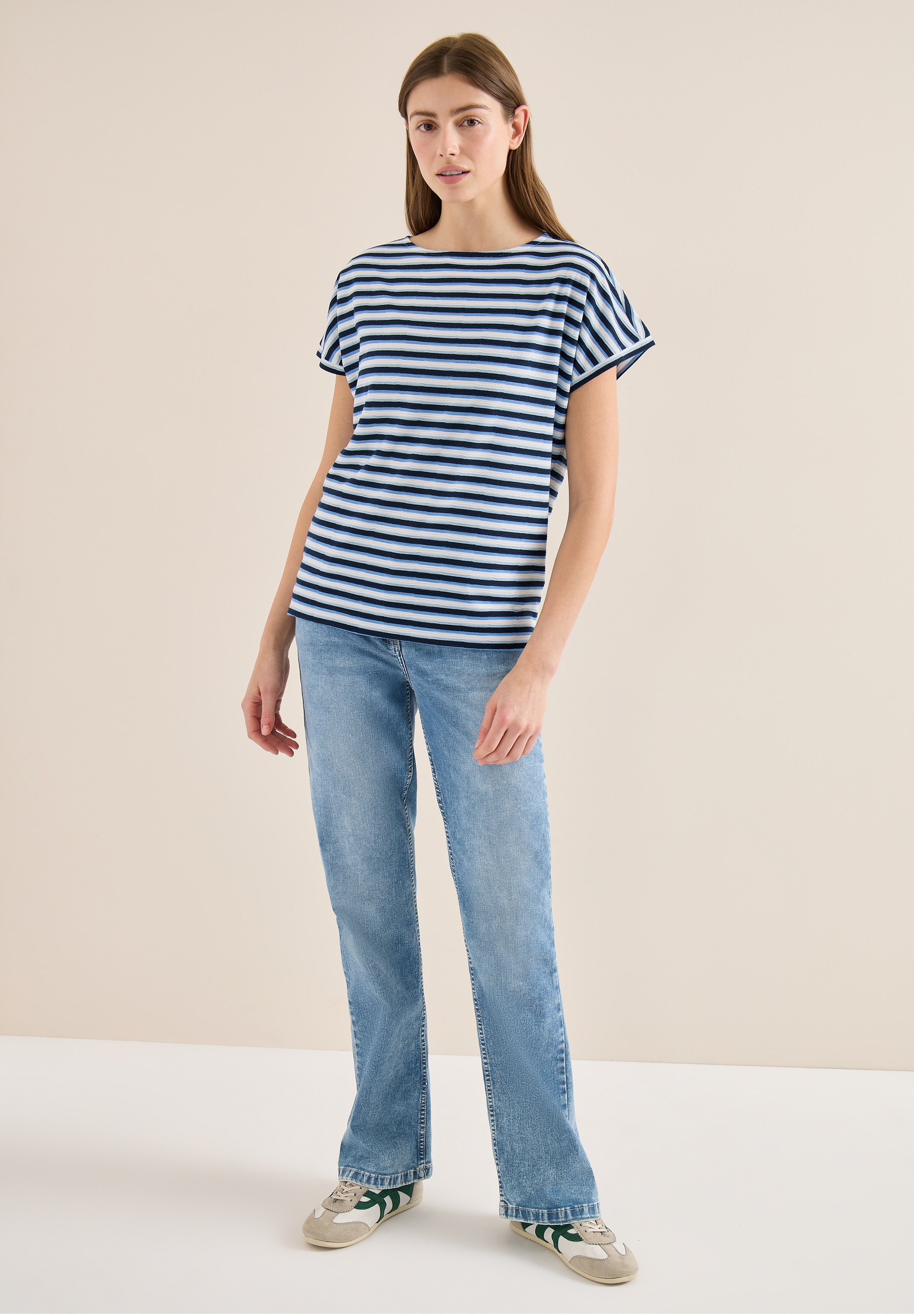 Cecil 3/4-Arm-Shirt mit U-Boot-Ausschnitt