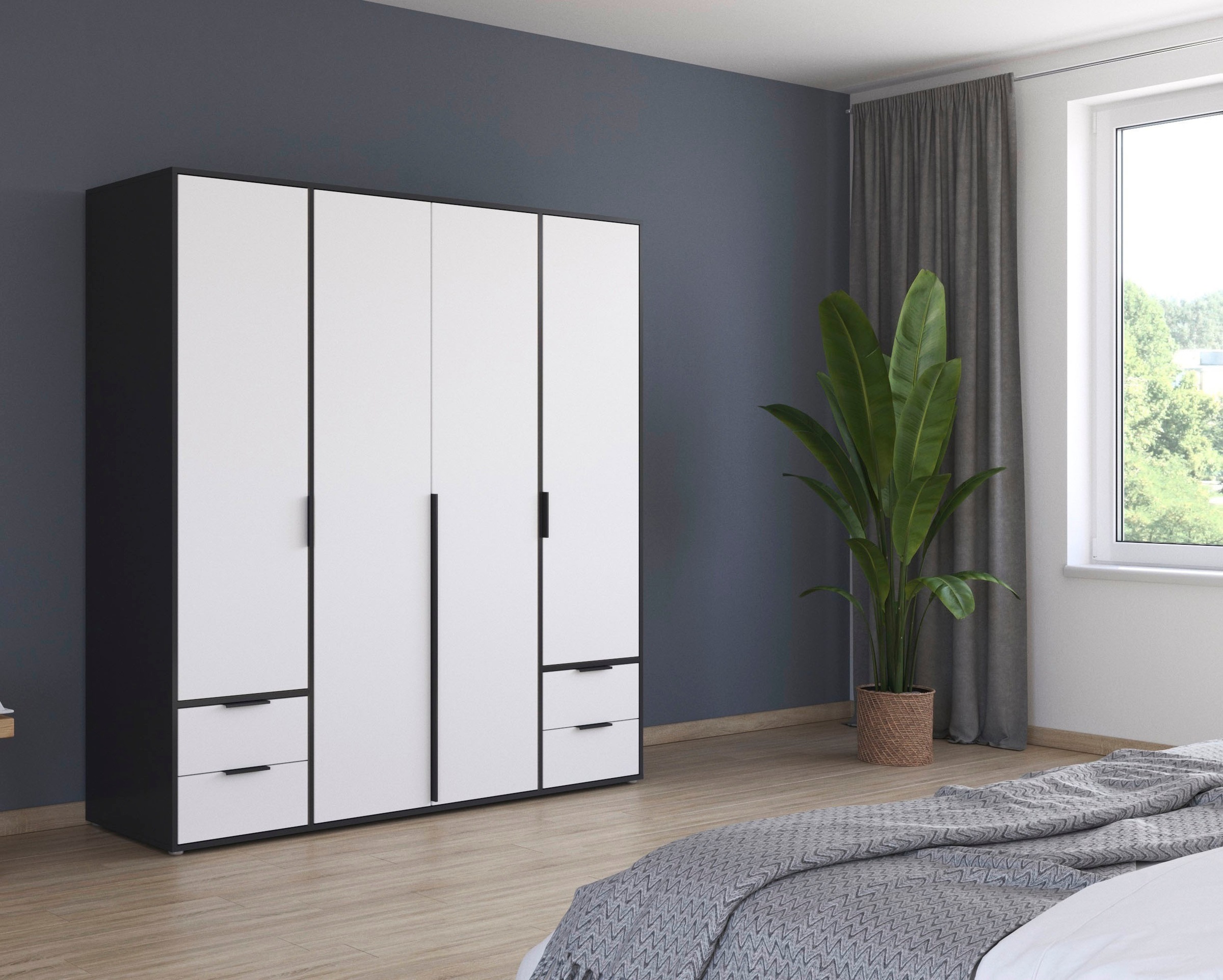 Thumbnail - rauch Drehtürenschrank "Kleiderschrank Schrank Garderobe Wäscheschrank NAGATA viel Stauraum", (in 3 verschiedenen Aussta...