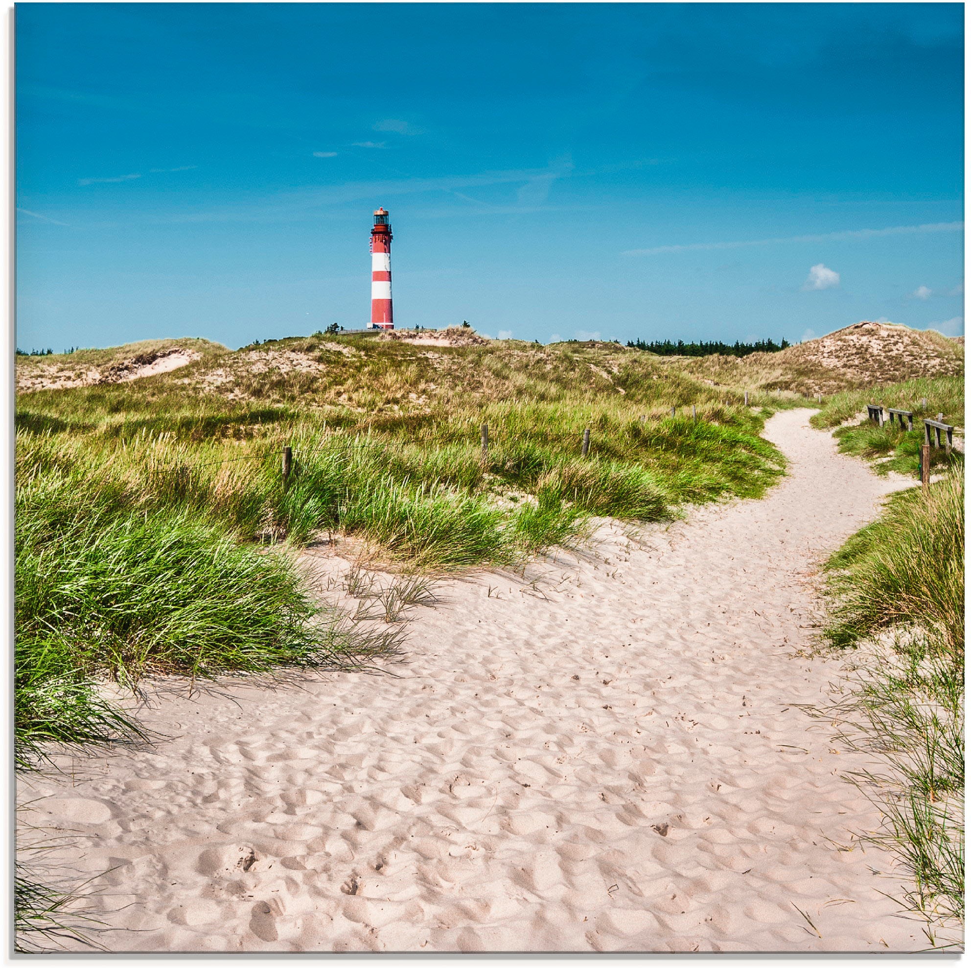 Artland Glasbild »Leuchtturm auf der Insel Amrum«, Gebäude, (1 St.), in verschiedenen Größen