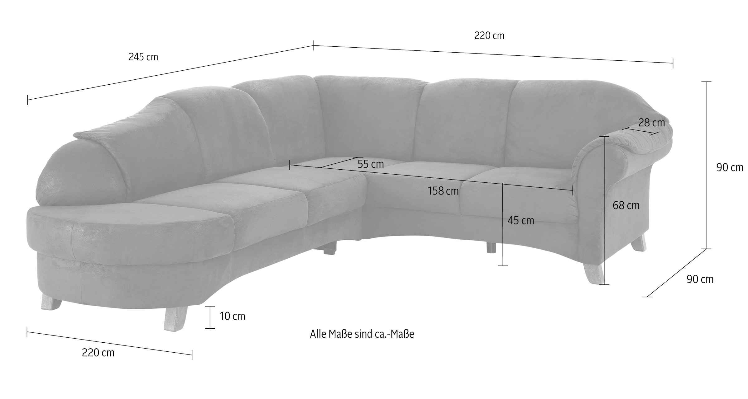 Home affaire Ecksofa »Mayfair L-Form«, mit Federkern