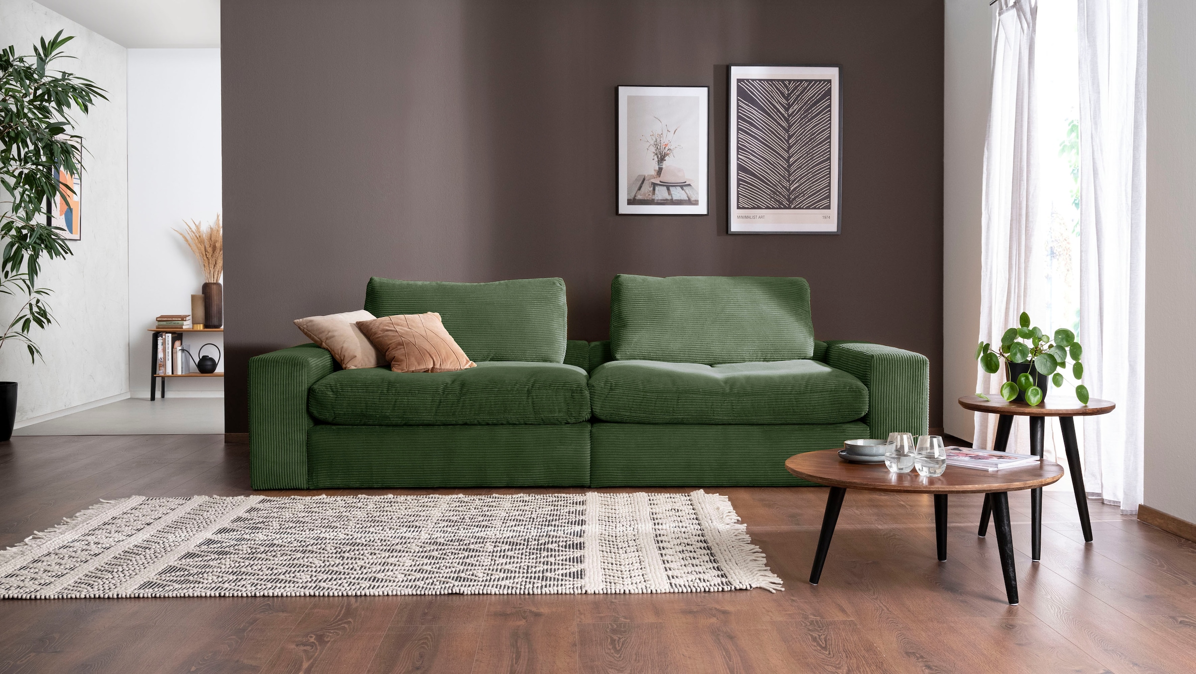 Big-Sofa »Sandy«, 296 cm breit und 98 cm tief, in modernem Cordstoff