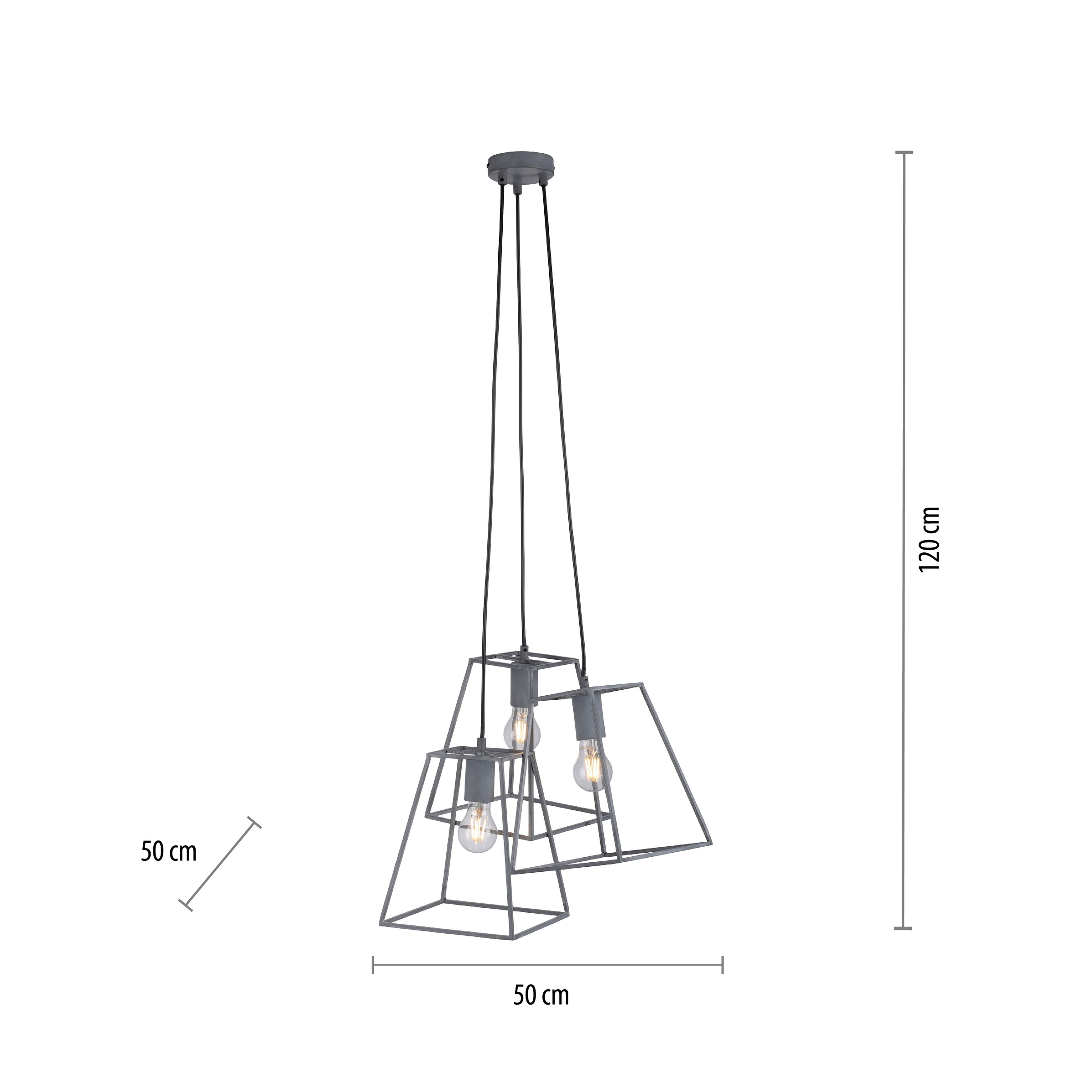 JUST LIGHT Pendelleuchte »PELETTON«, 3 flammig, Leuchtmittel E27 | ohne Leuchtmittel, ExklusiveE27