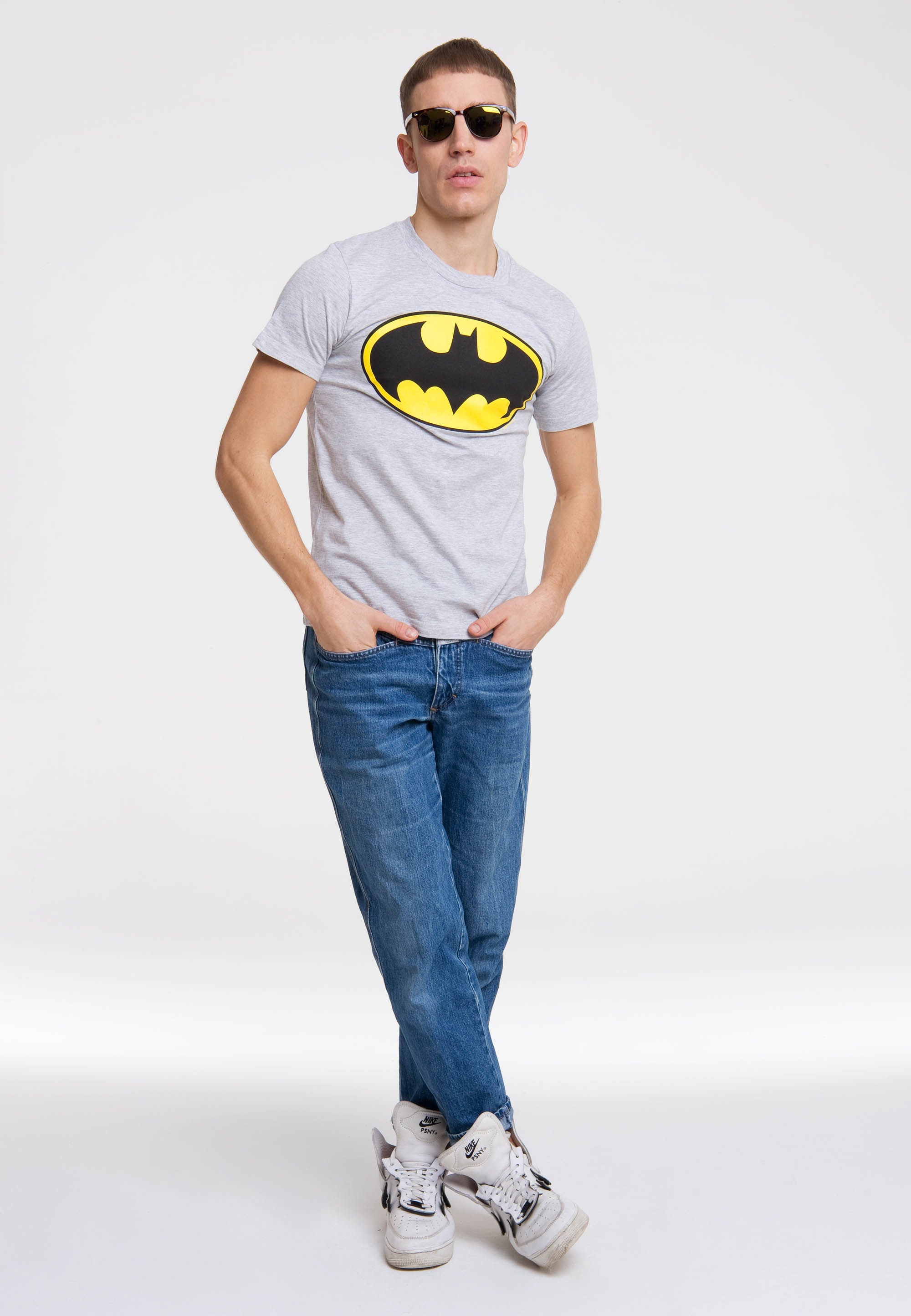 bestellen LOGOSHIRT T-Shirt ▷ - coolem LOGO«, Superhelden-Logo mit | BAUR »BATMAN