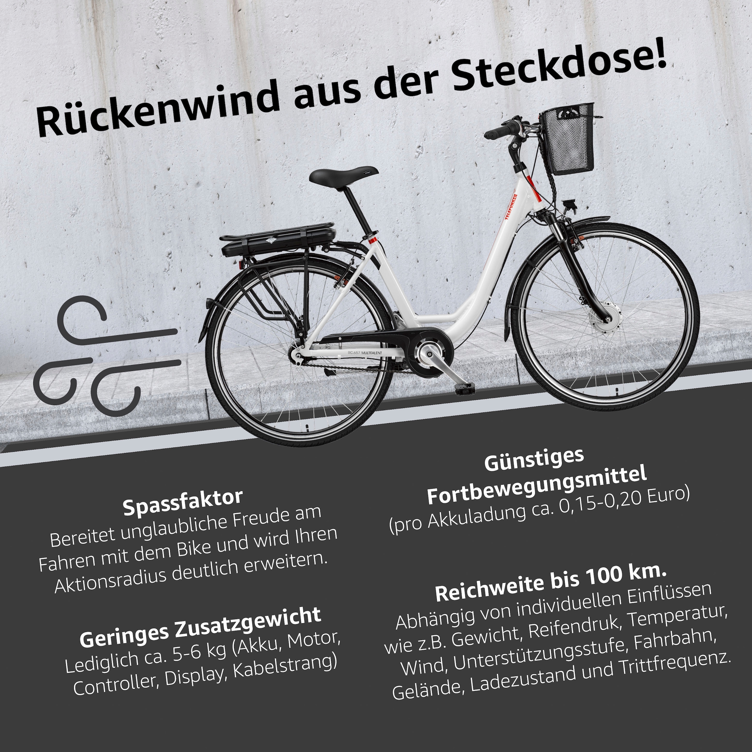 Telefunken E-Bike »RC657 Multitalent«, 7 Gang, Shimano, Nexus, Frontmotor 250 W, Pedelec, Elektrofahrrad für Damen u. Herren, Cityrad