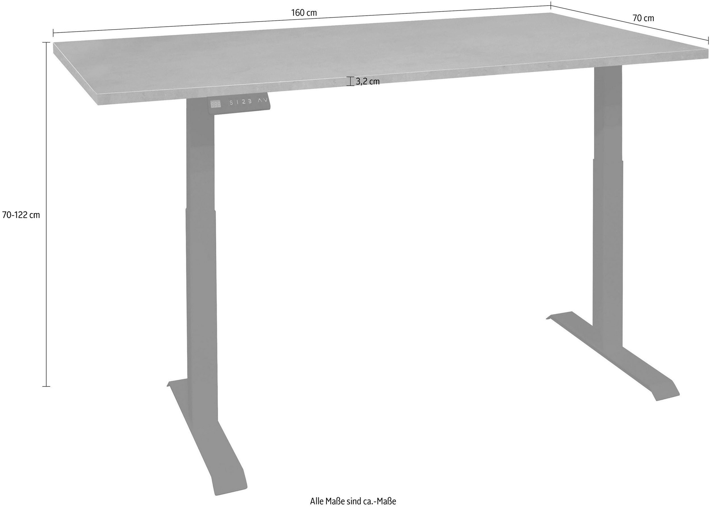 Mäusbacher Schreibtisch »Big System Office«, Breite 160 cm, elektrisch höhenverstellbar