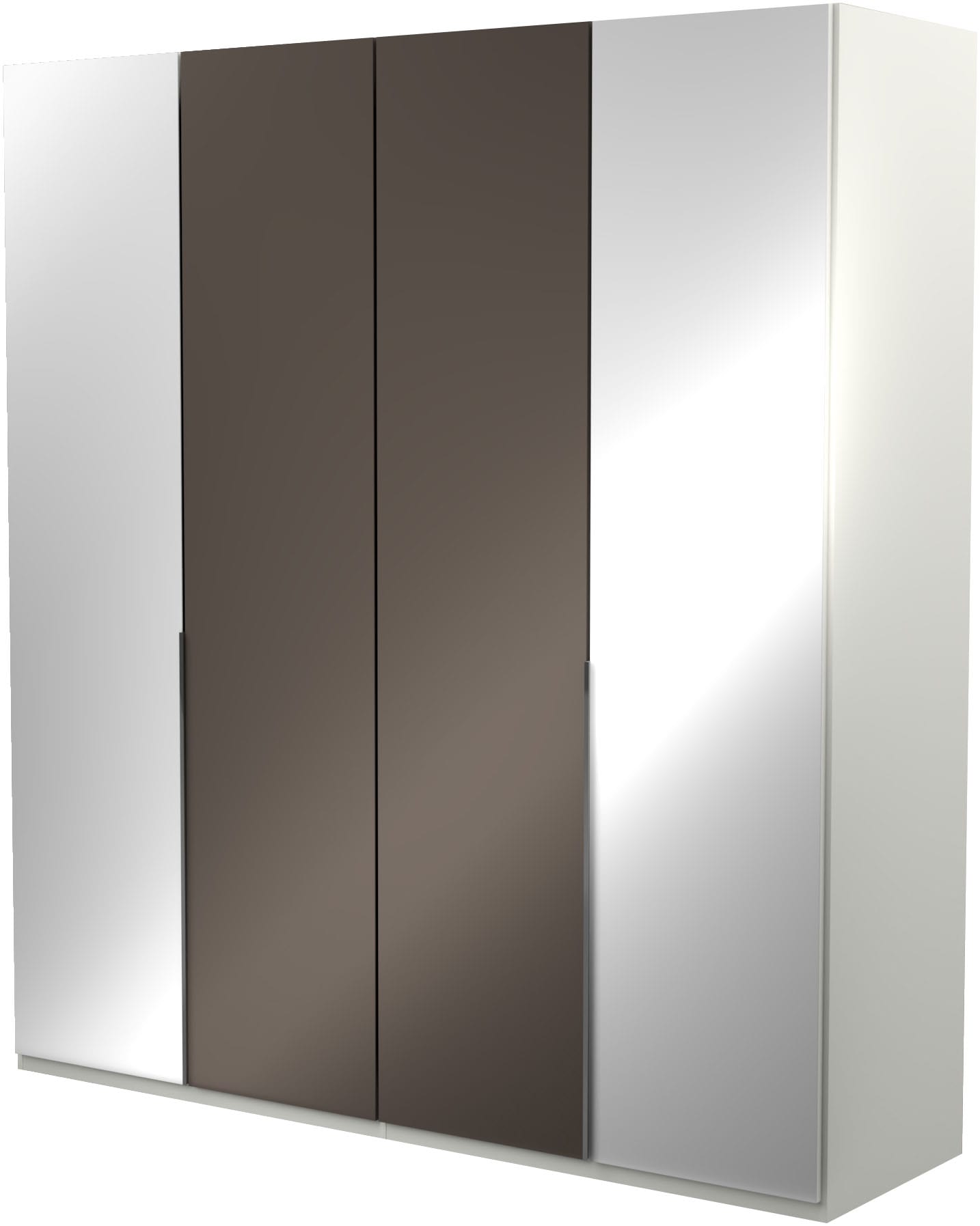 Musterring Kleiderschrank "San Diego, Kleiderschrank, Schrank, Garderobe, mit Glastüren" 1 Stk. tlg. 4-türig (gedämpft), 4 Böden, 2 Kleiderstangen, Chromgriffe
