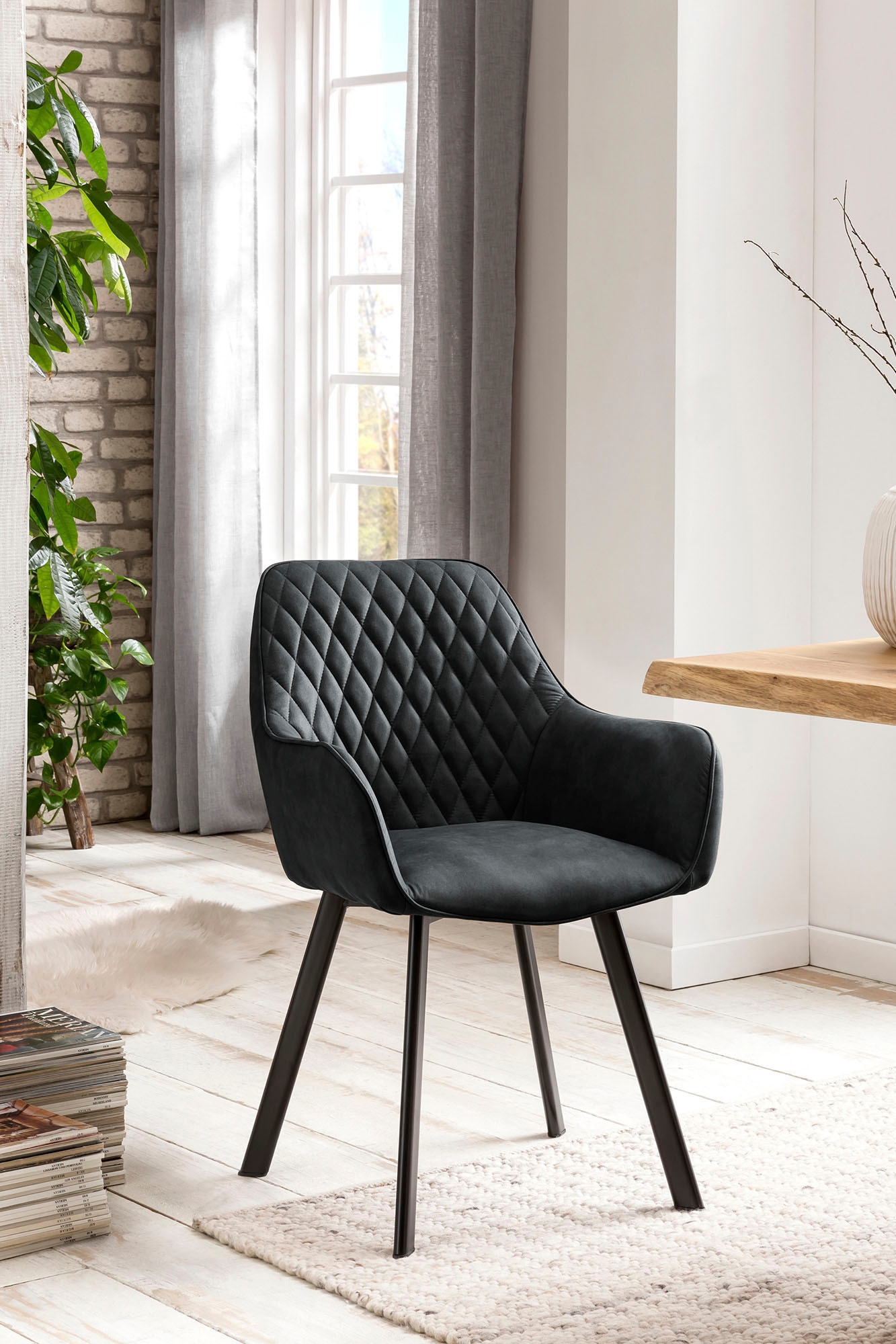 SalesFever Armlehnstuhl "Cardiff Bequemer Esszimmerstuhl" (Set) 2 Stk.Edles günstig online kaufen