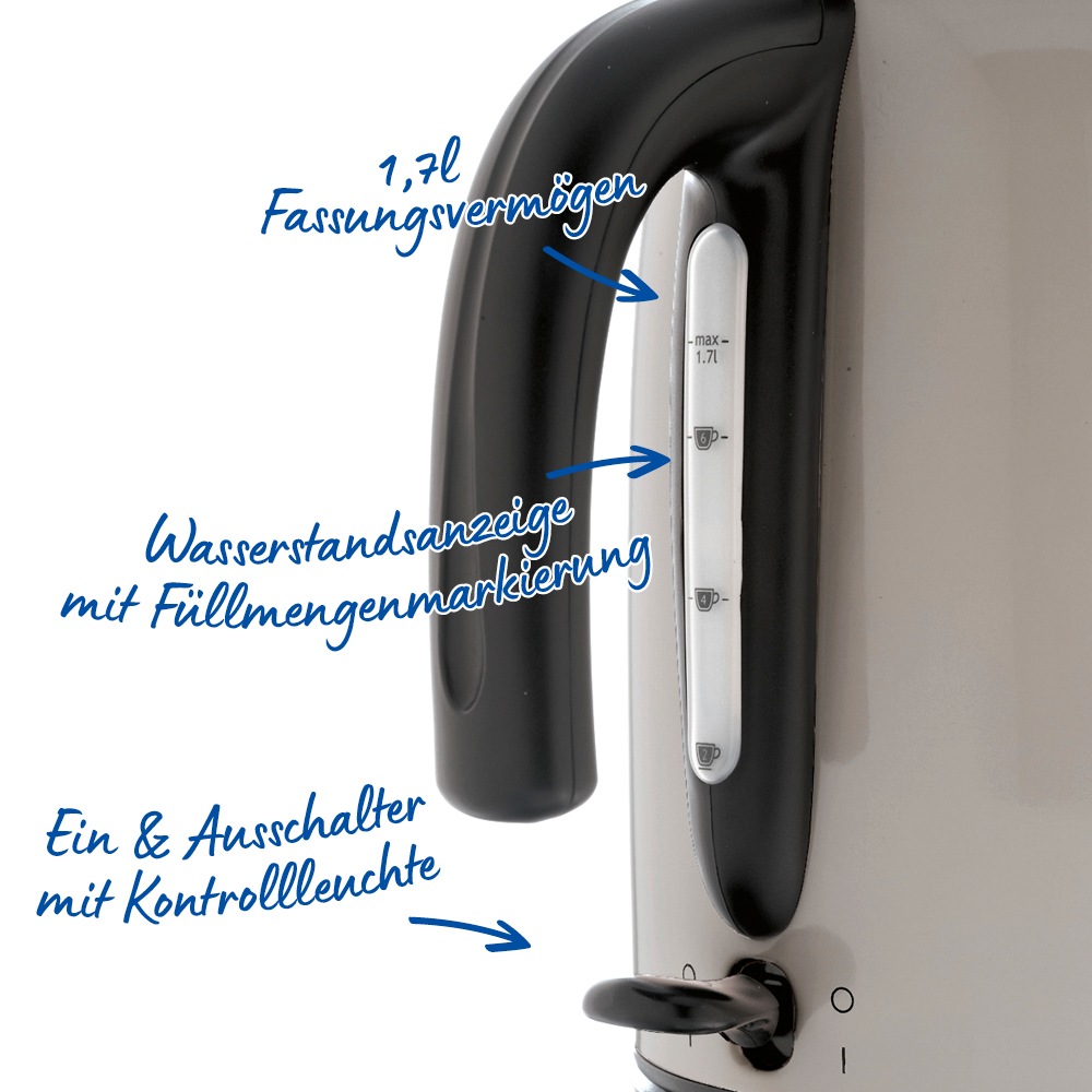 RUSSELL HOBBS Wasserkocher »Colours Plus+ Mocha 28511-70« 1,7 l 2400 W Edelstahl, Schnellkochfunktion, Perfect-pour-Ausgustülle, Kalkfilter