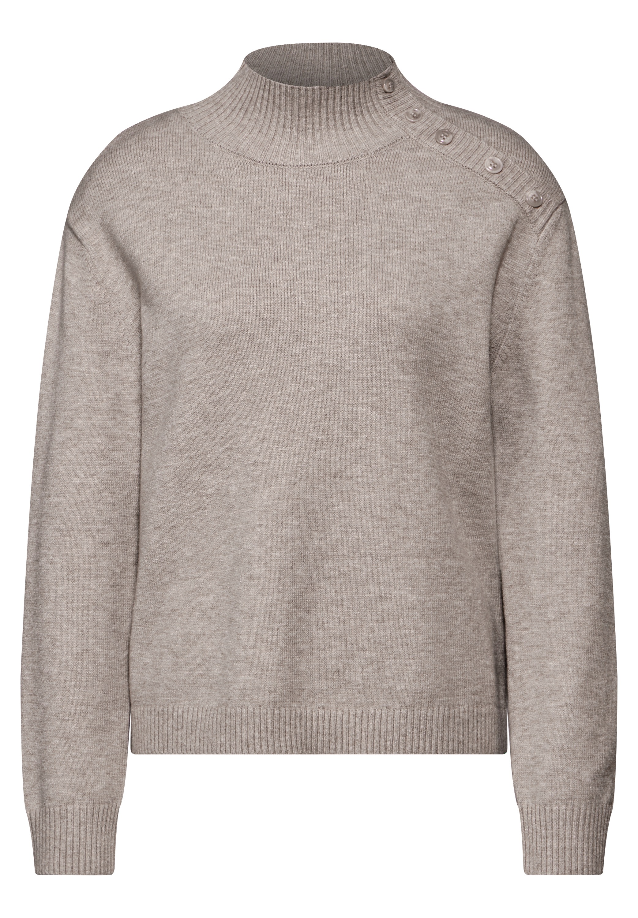 STREET ONE Strickpullover, mit Knopf Details