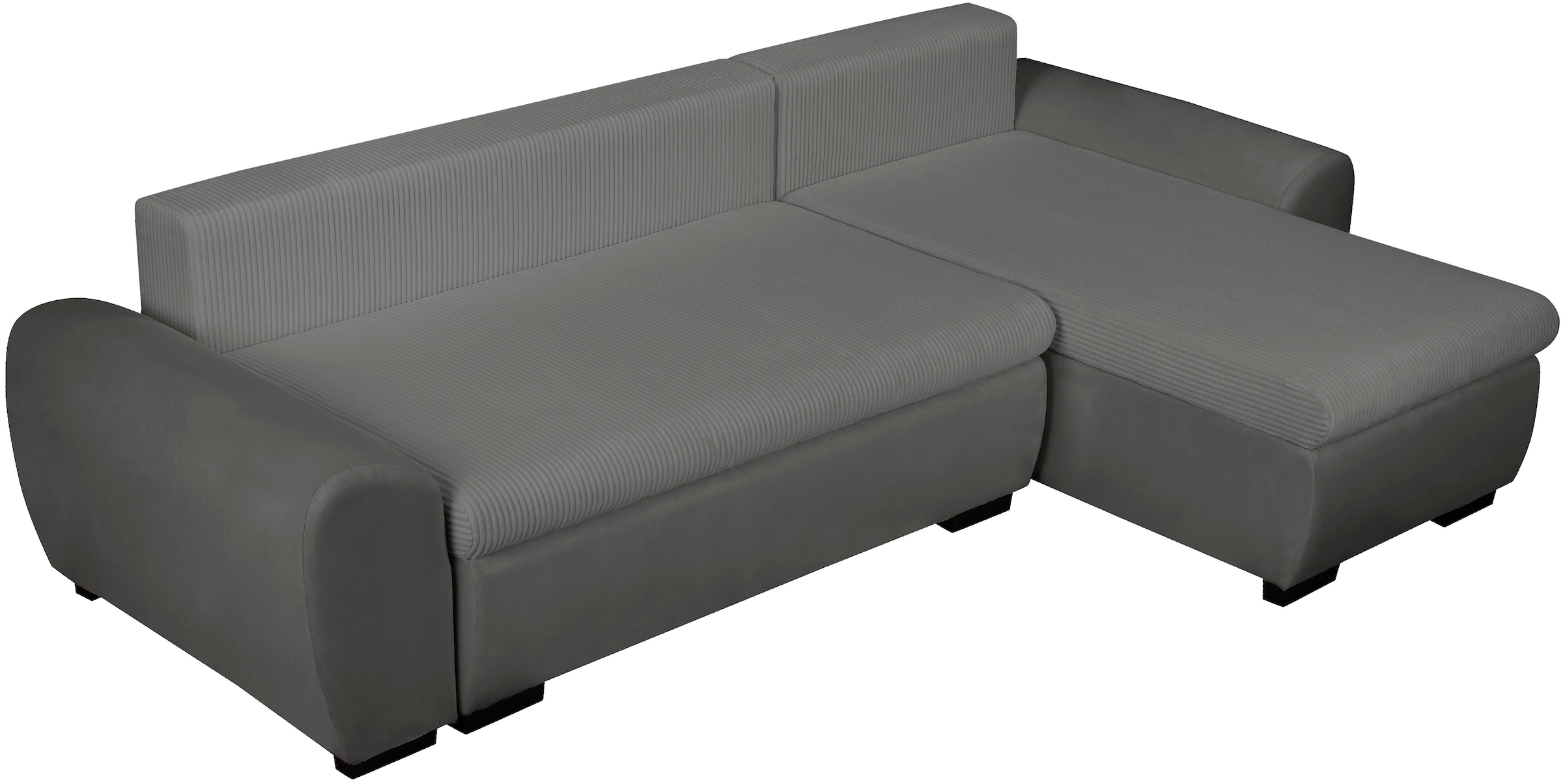 OTTO home Ecksofa »KIVELLA Cord-Struktur, L-Form, 240 cm« Schlaffunktion(128/191), Bettkasten, Cord-Struktur-Mix