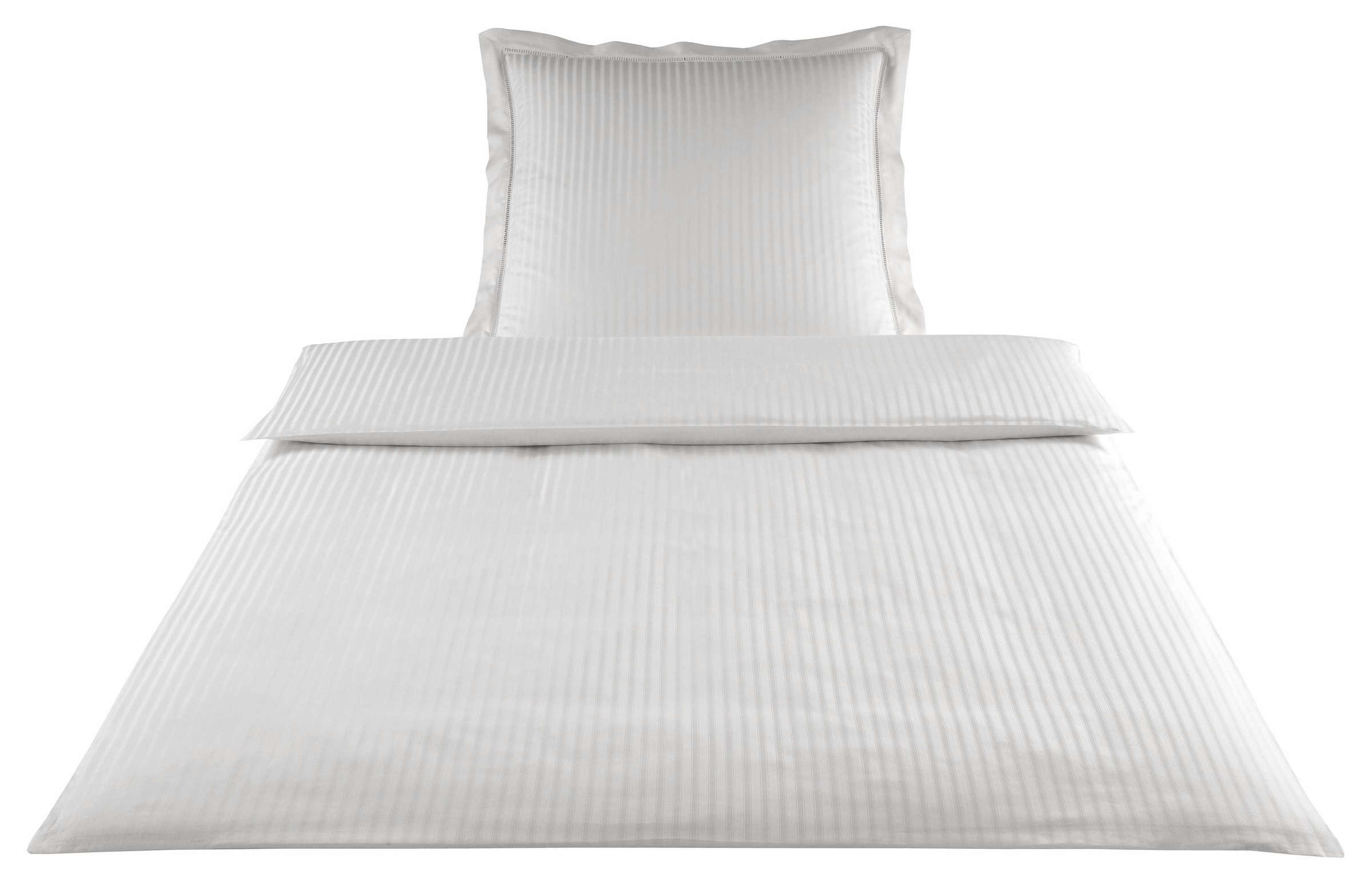 Elegante Bettwäsche "White House" 2 Stk. mit unifarbenen Streifen günstig online kaufen