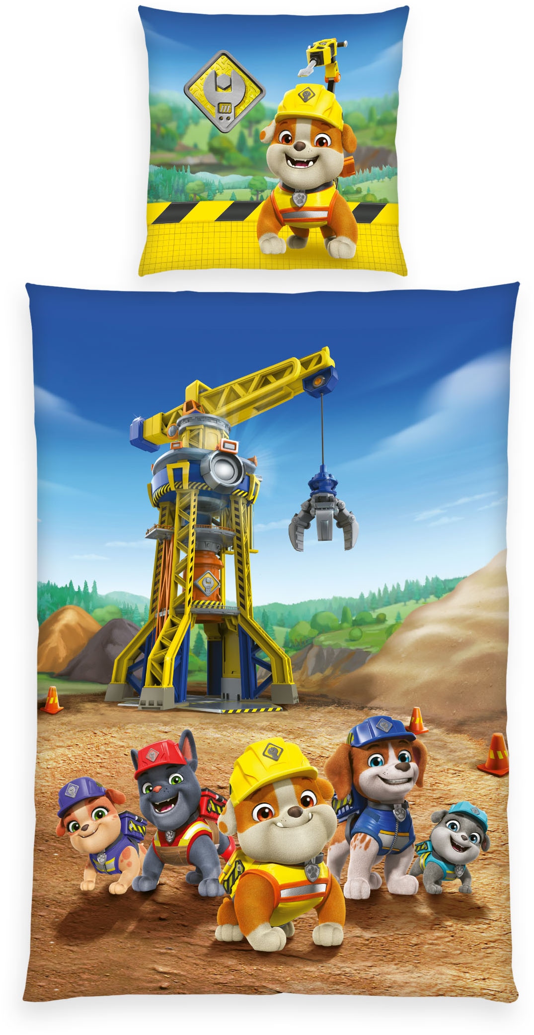 PAW PATROL Bettwäsche "Paw Patrol Rubbel&Crew" 2 Stk. tlg. Wendebettwäsche günstig online kaufen