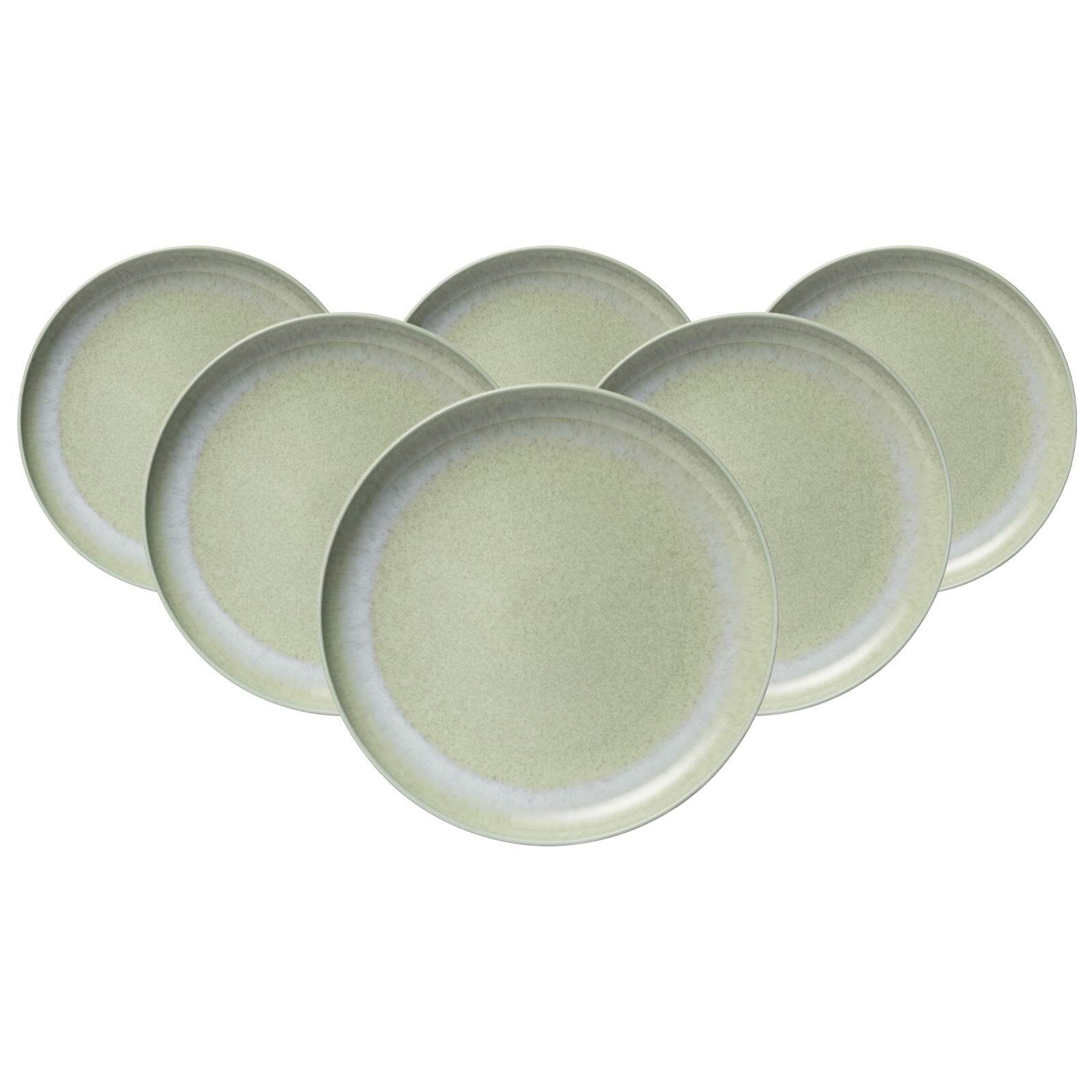 like. by Villeroy & Boch Frühstücksteller "Dessertteller Perlemor Alga ø 20,1 cm 6er Set grün" Spülmaschinenfest, Mikrowellensicher