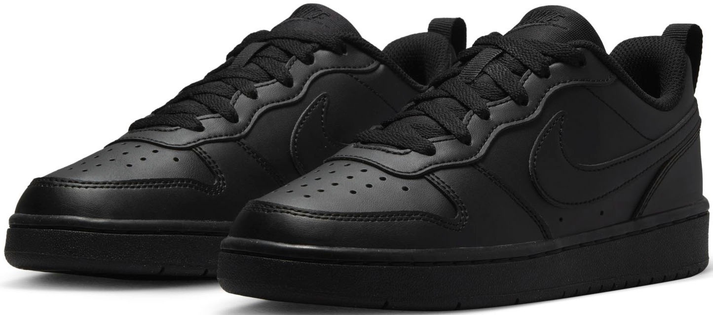 NIKE SPORTSWEAR Mädchen Sneaker "Court Borough Low Recraft", Gr. 39, schwarz, Synthetik, Textil, Schuhe, Design auf den Spuren des Air Force 1, für