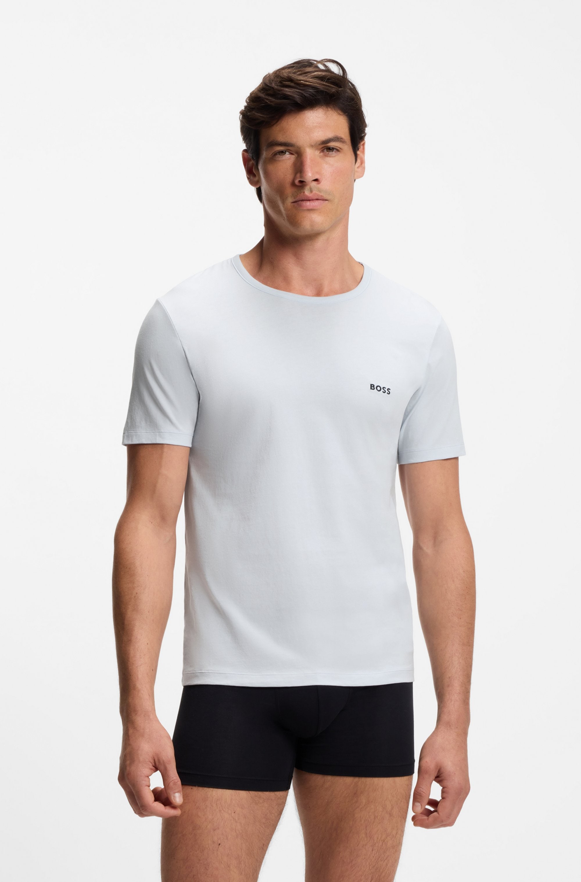BOSS T-Shirt »TShirtRN 3P Classic« 3 tlg. mit Logostickerei