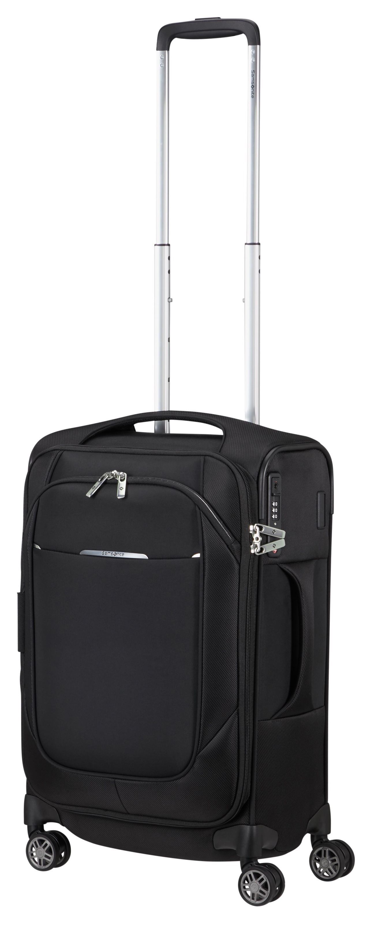 Weichgepäck-Trolley SAMSONITE "RE-LITE, verschiedene Größen und Farben", Gr. B/H/T: 22cm x 55cm x 35cm 36 l, schwarz, Polyester, Koffer, Reisekoffer TSA-Schloss Stickerbogen Volumenerweiterung Laptopfach 2