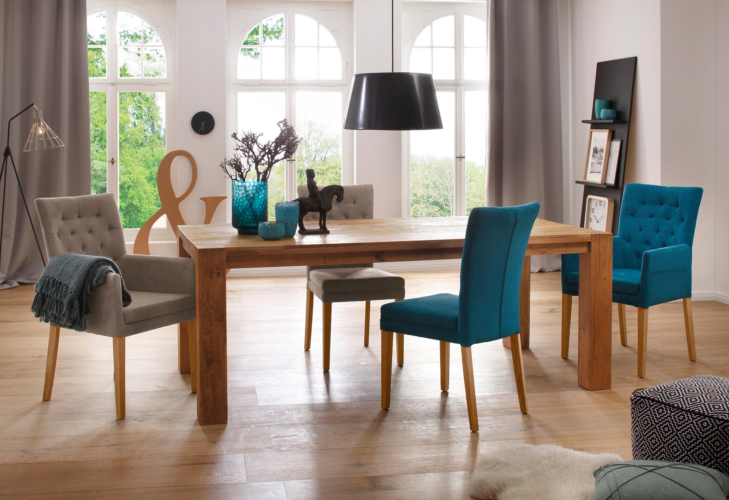 Home affaire Esszimmerstuhl »Colorado BESTSELLER Polsterstuhl«, (Set), 6 St., Luxus-Microfaser, Beine in eiche oder nussbaum. Im 2er, 4er oder 6er-Set