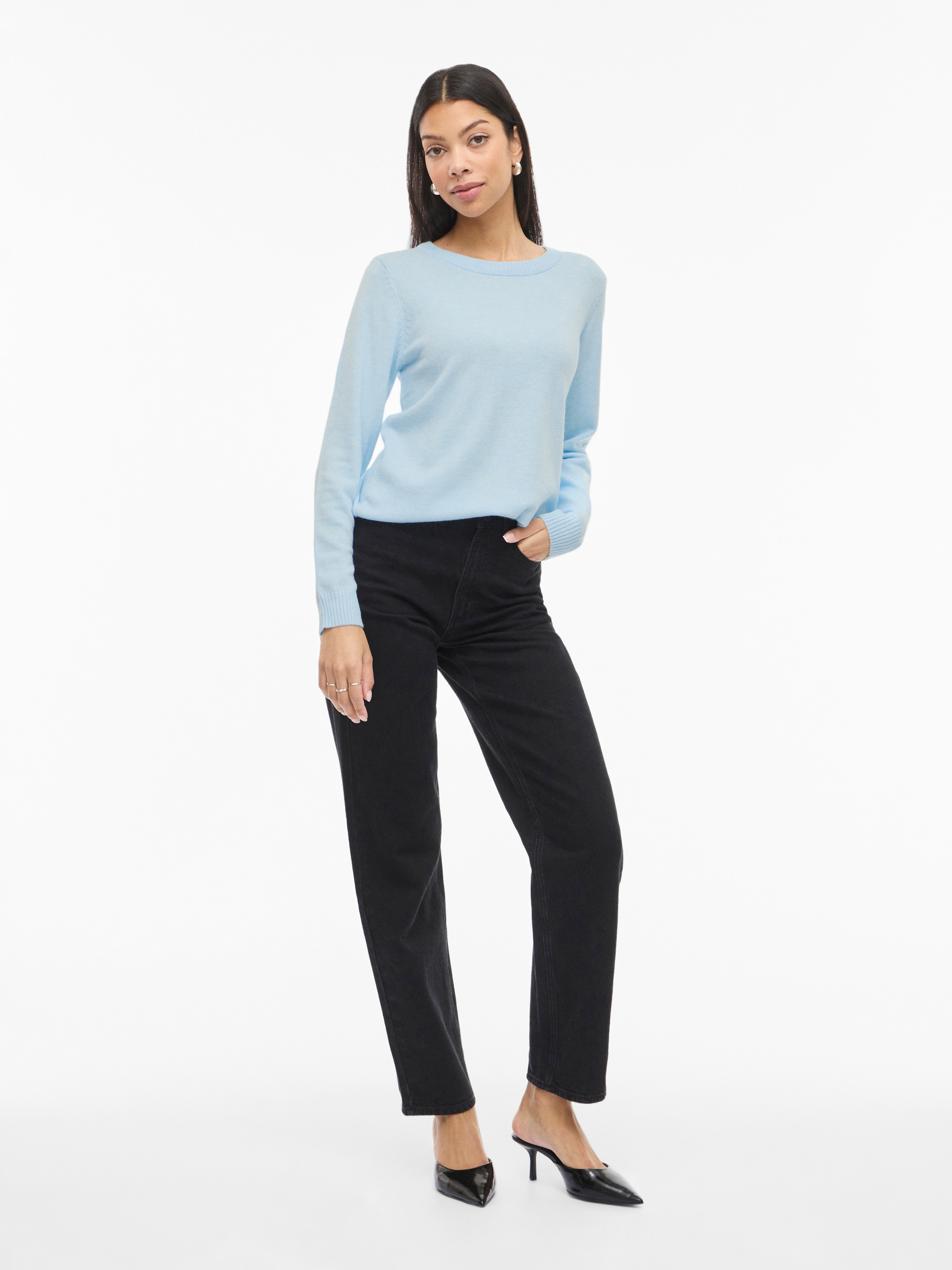 Vila Rundhalspullover »VIRIL O-NECK L/S  KNIT TOP - NOOS« Viskosemischung, regular fit