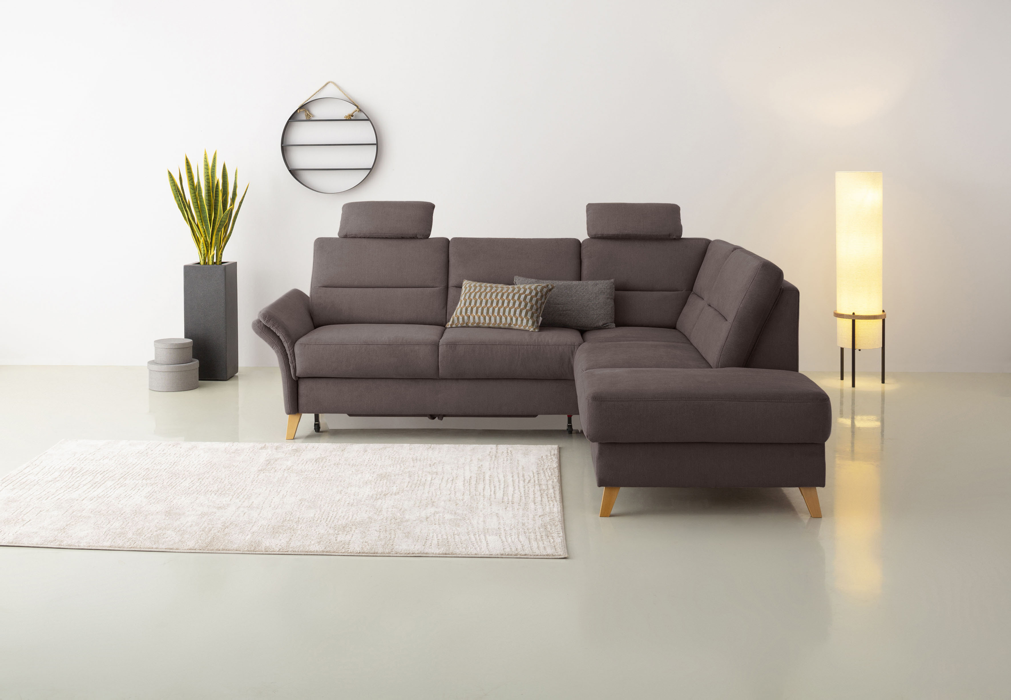 OTTO home Ecksofa "Westerland L-Form" Federkern-Polsterung, wahlweise mit Schlaffunktion, Bettkasten