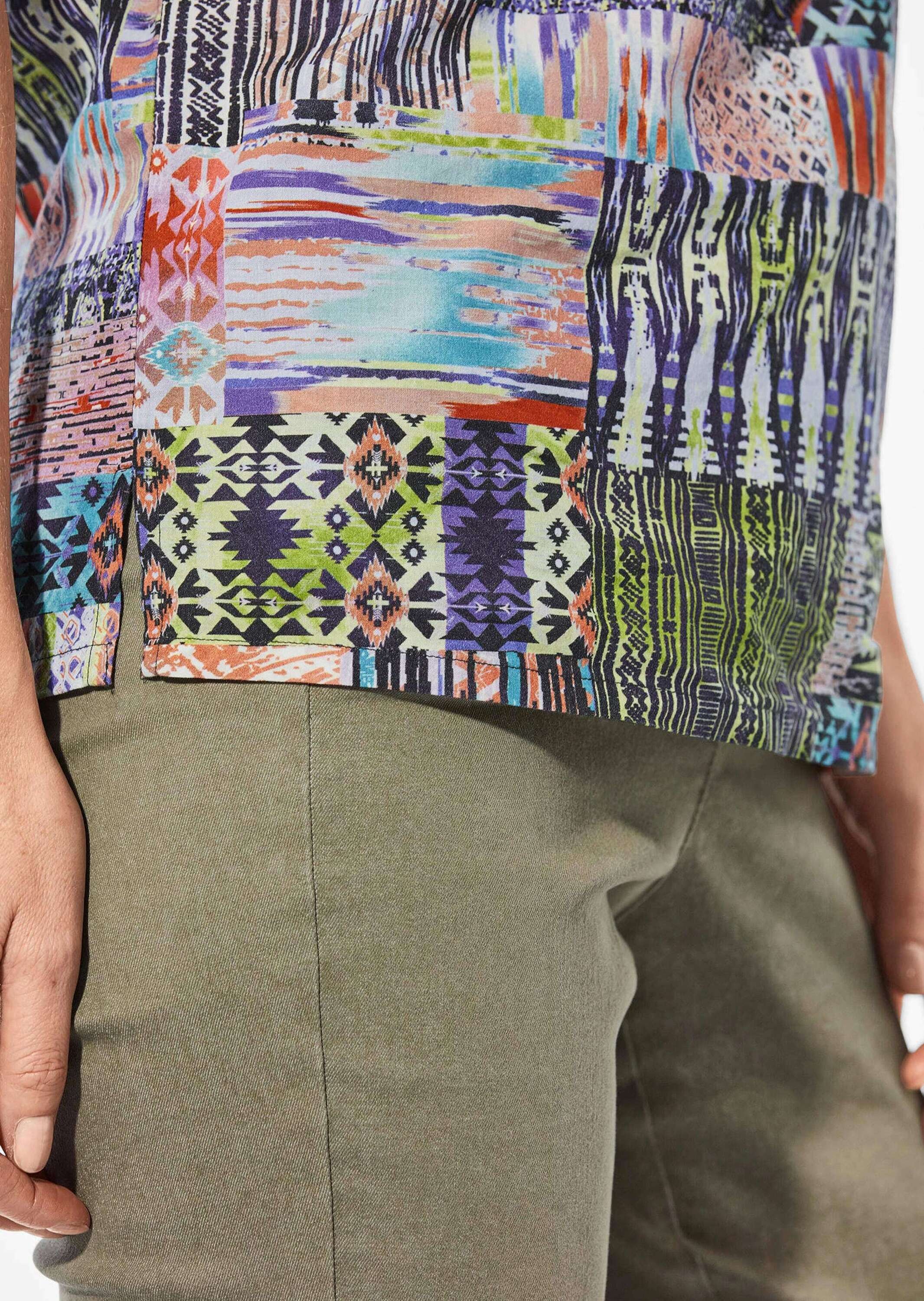 GOLDNER Druckbluse »Kurzgröße Ultraleichte Druckbluse aus reiner Baumwolle«