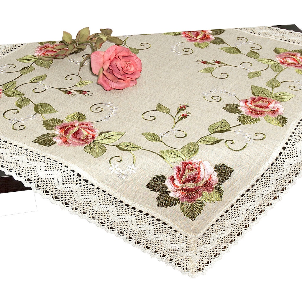 Delindo Lifestyle Mitteldecke »Elegante Rosen«