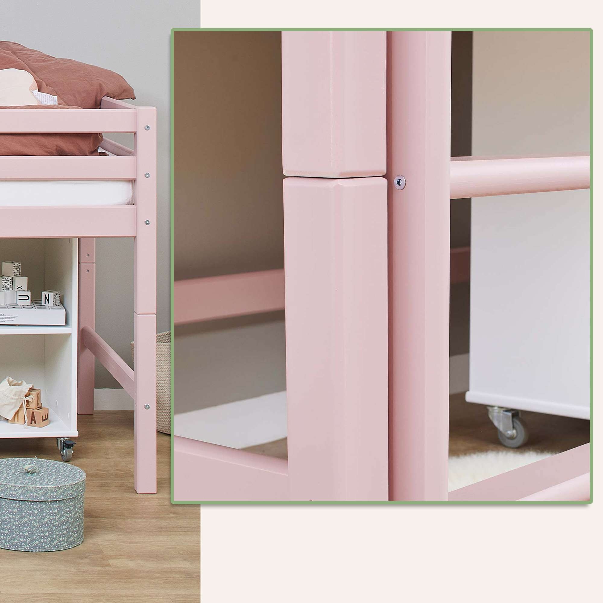 Hoppekids Hochbett »ECO Dream MY COLOR«, 90x200, umbaubar in Einzelbett