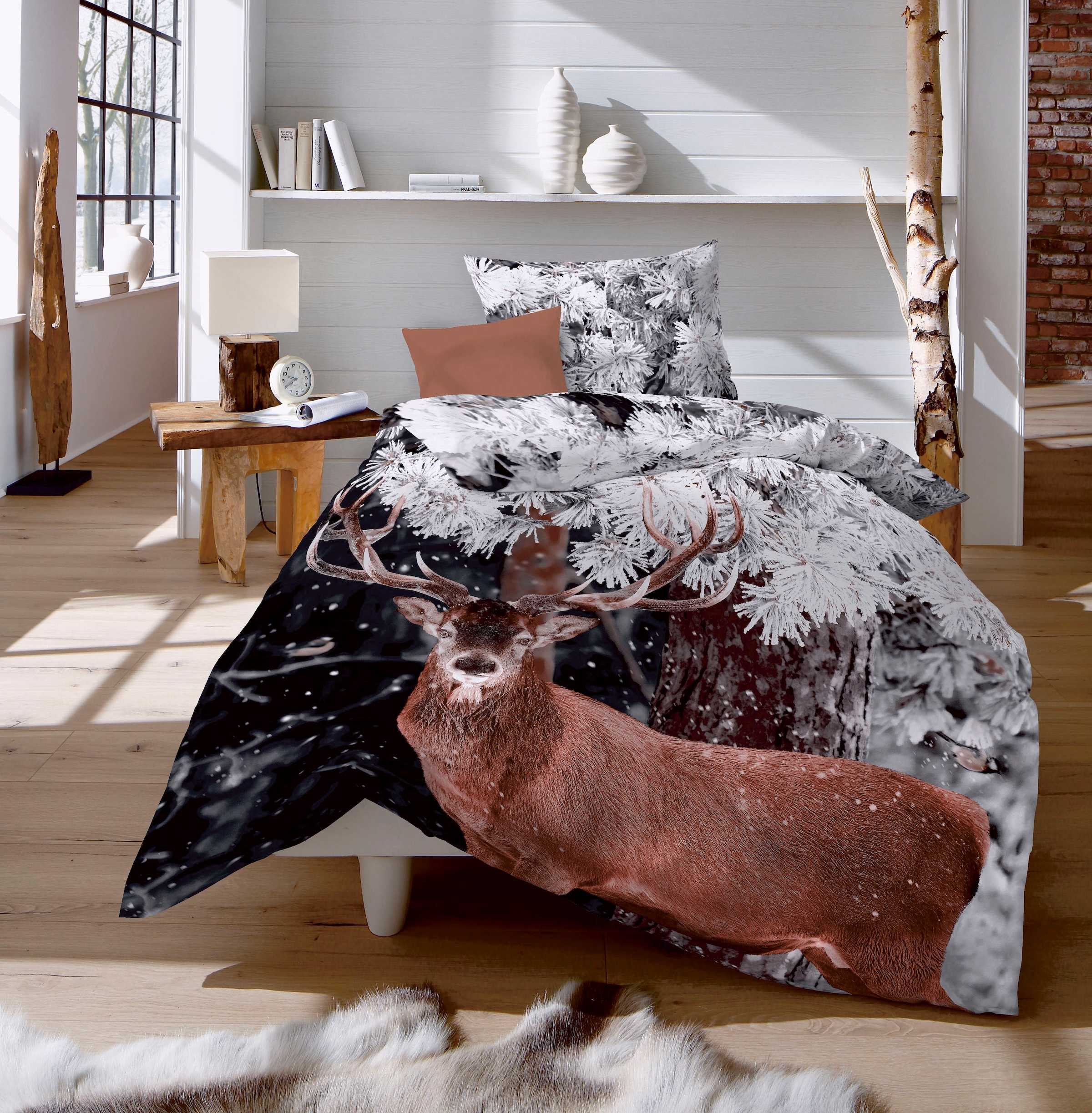 fleuresse Bettwäsche »Aspen 4381«, Feinbiber, Baumwolle, in Gr. 135x200, 155x220, 200x200cm