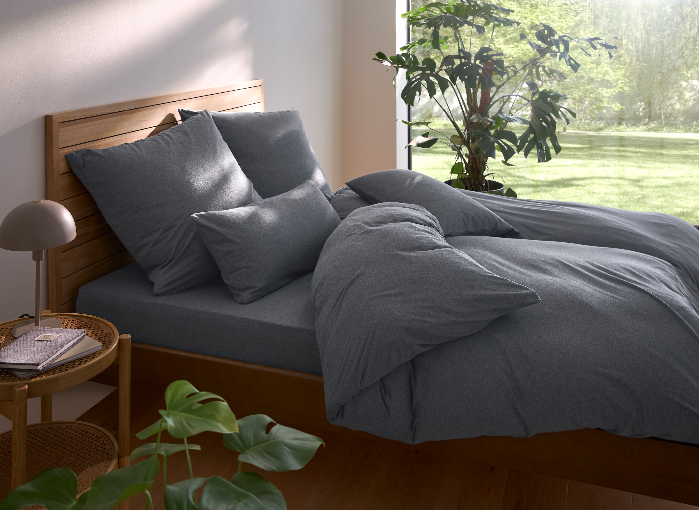 OTTO home Bettwäsche "Valje" 2 Stk. NEUHEIT: ab Größe 135x200 cm, Jersey Qualität in Melange-Optik