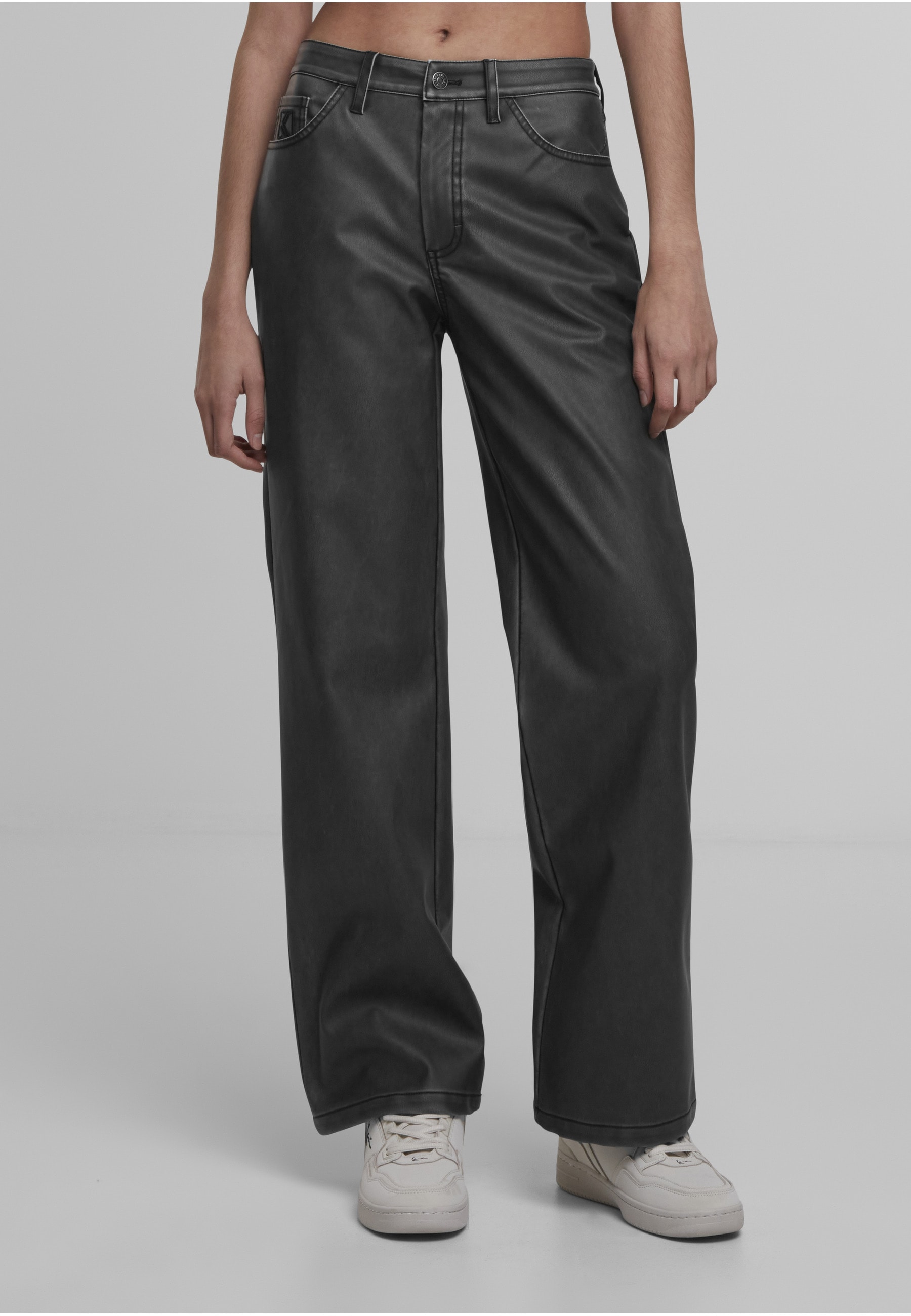 Karl Kani Stoffhose »Karl Kani Signature Pu Wide Leg Pants black«