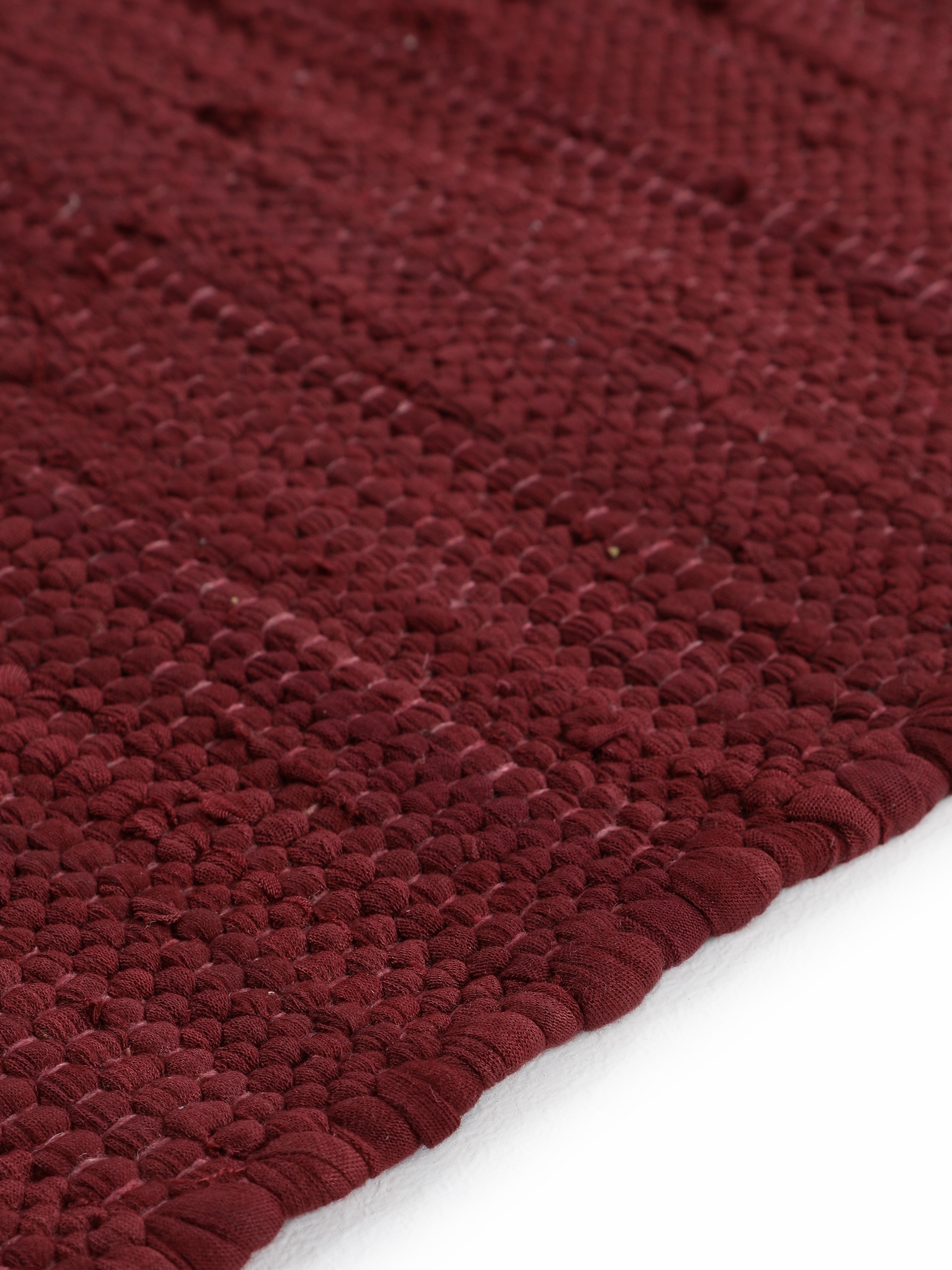 carpetfine Teppich »Kelim Chindi uni«, rechteckig, 5 mm Höhe, Wendeteppich, reine Baumwolle, handgewebt, Uni-Farben, mit Fransen