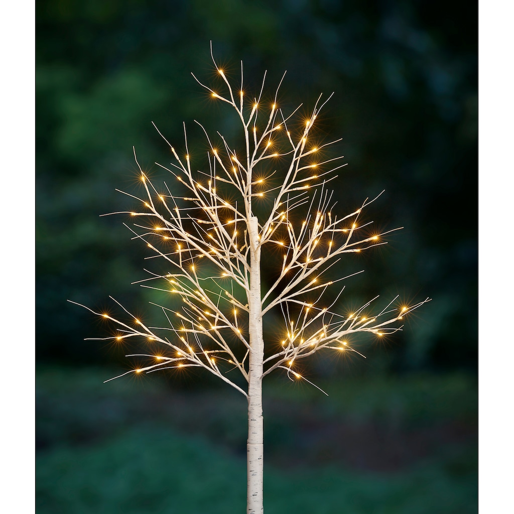 BONETTI LED Baum »Weihnachtsdeko«, 120 flammig-flammig, Beleuchteter Deko-Baum in Birkenoptik, Höhe ca. 120 cm