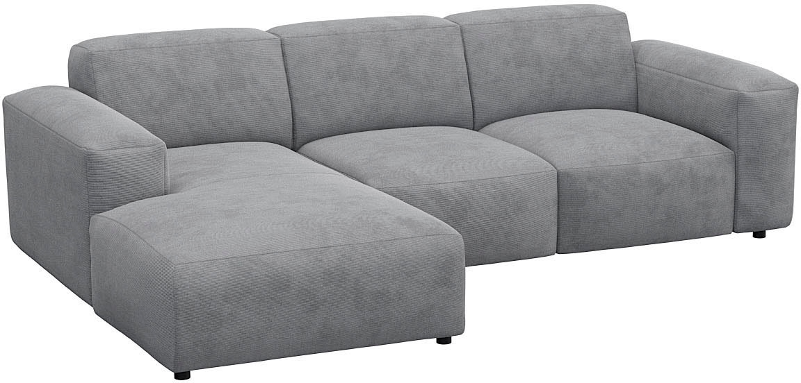 FLEXLUX Ecksofa »Lucera Chaislongue rechts oder links, L-Form, bequem«, modern & anschmiegsam, Kaltschaum, Stahl-Wellenunterfederung