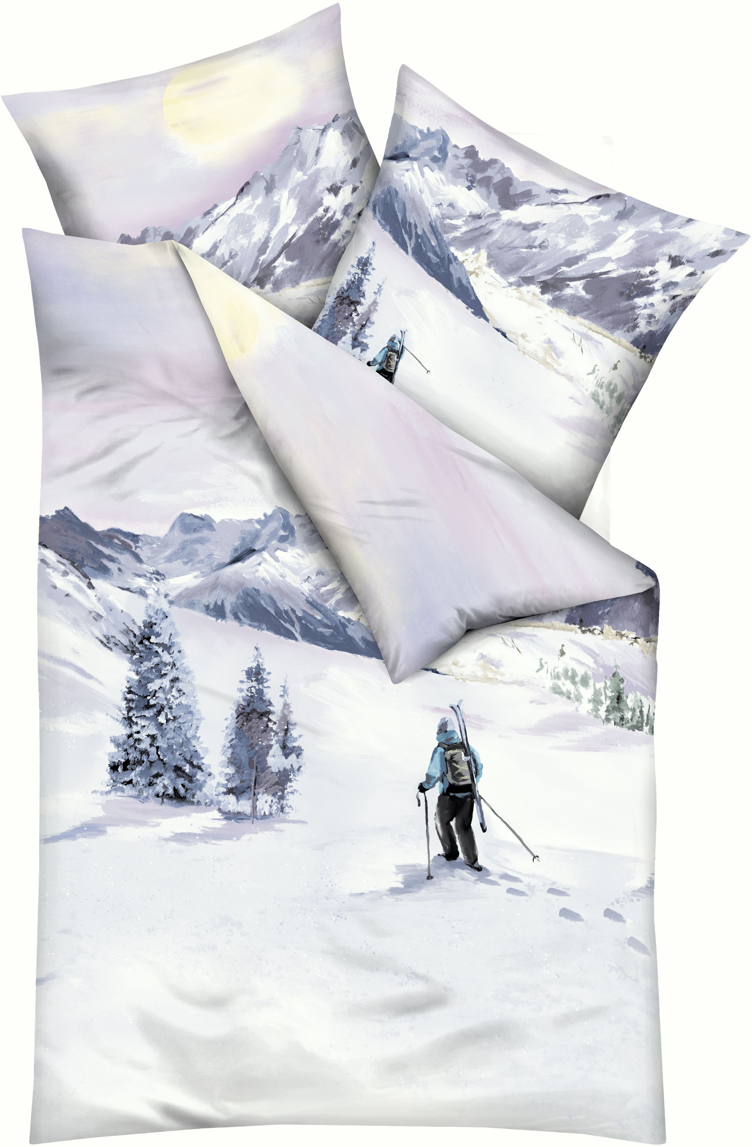 Kaeppel Bettwäsche "Winter Wanderer" 2 Stk. Mit Skifahrer