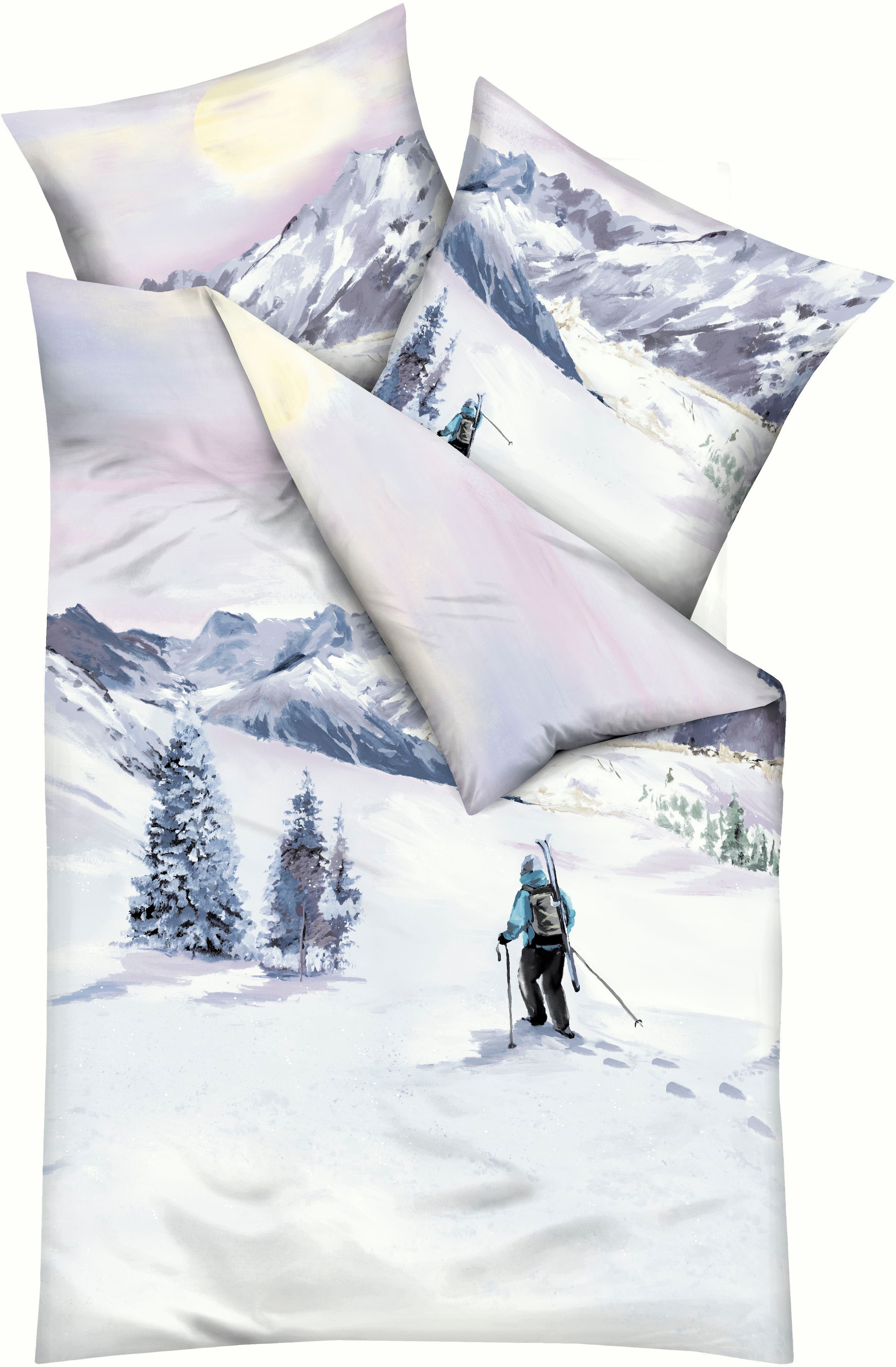 Kaeppel Bettwäsche "Winter Wanderer" 2 Stk. tlg. Mit Skifahrer günstig online kaufen