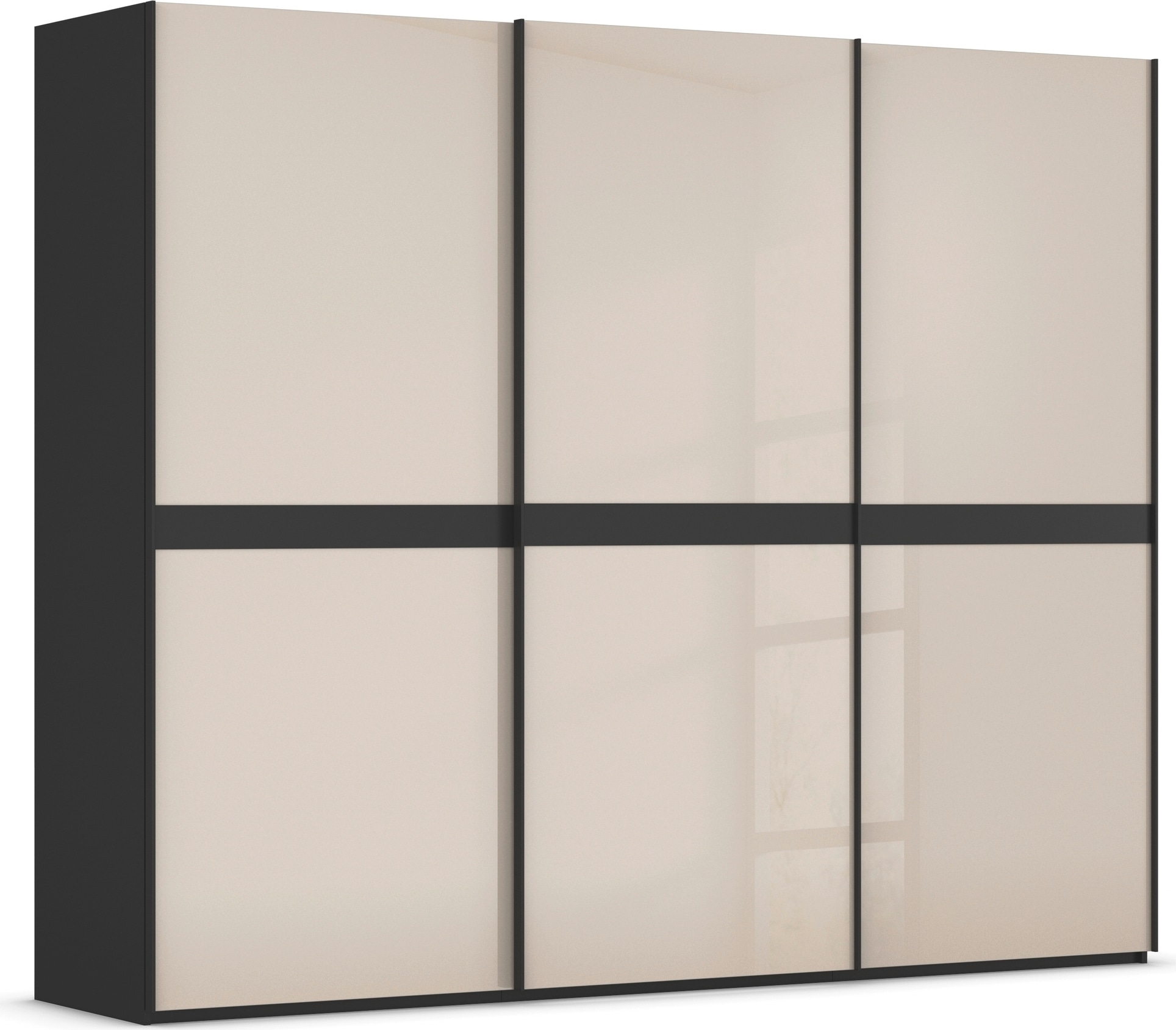 rauch "Kleiderschrank Schrank Garderobe Schlafzimmerschrank SCALE-LINE" edle Optik mit Bauchbinde in Korpusfarbe mit Glasfront MADE IN GERMANY