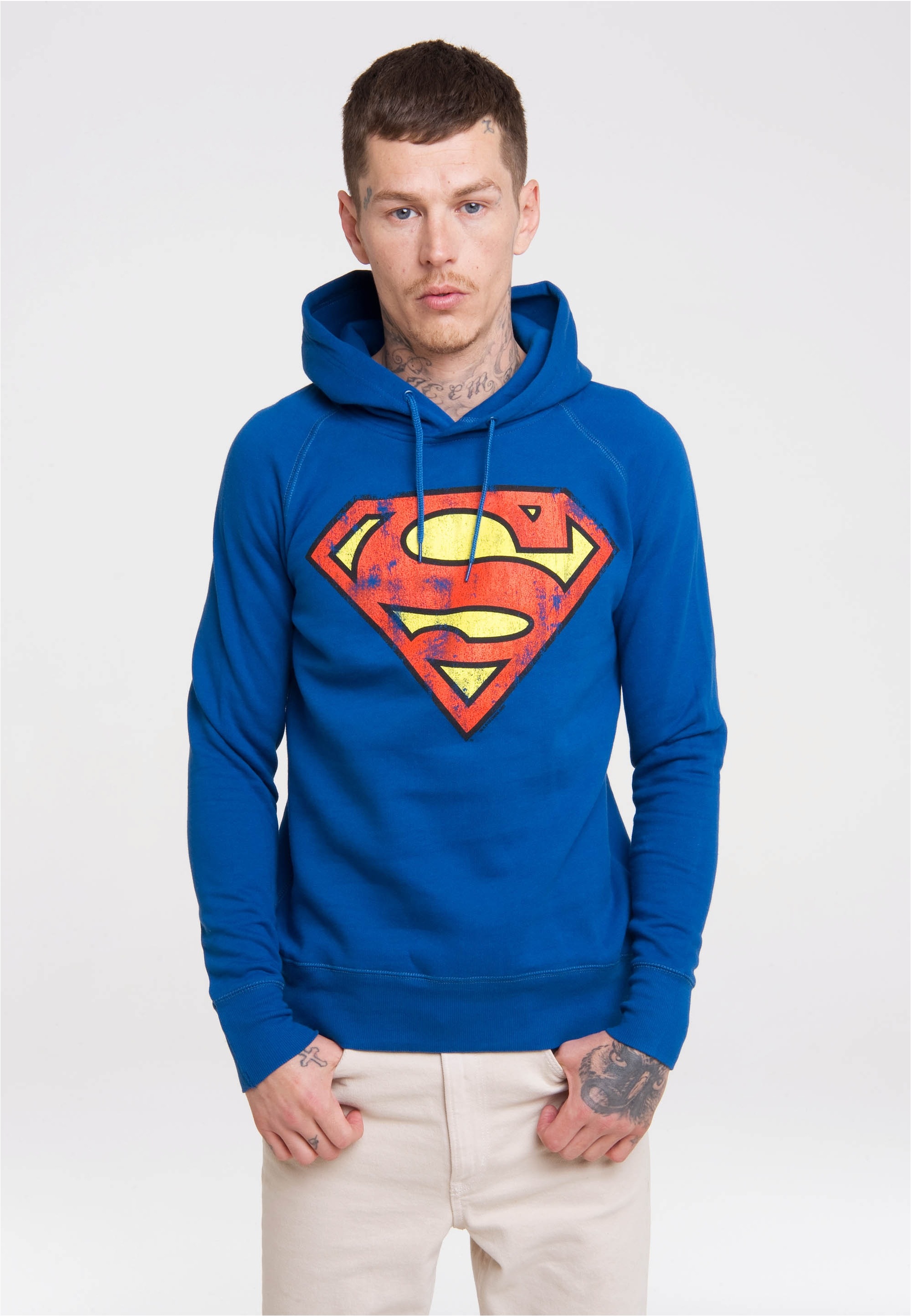 LOGOSHIRT Kapuzensweatshirt "DC – Superman Logo", mit Superhelden-Print