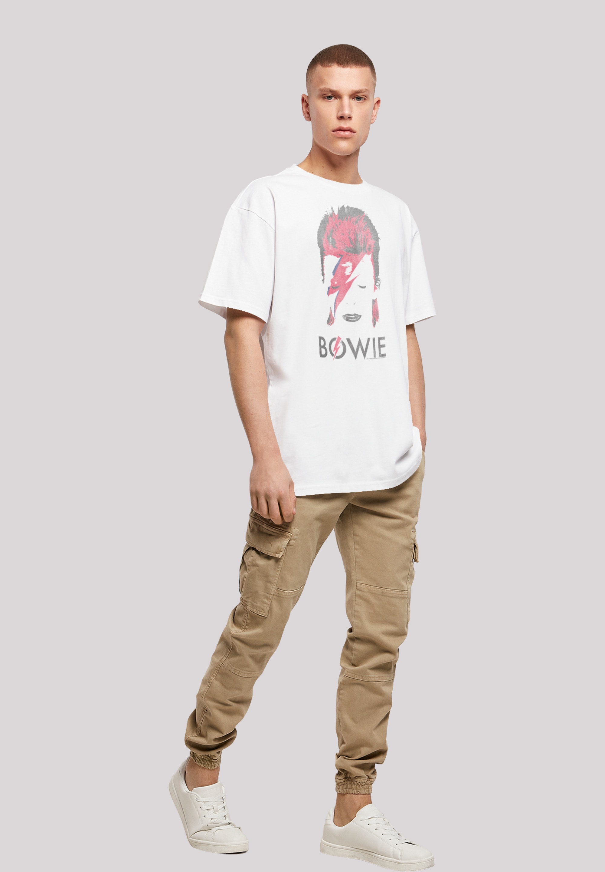 F4NT4STIC T-Shirt »David Bowie Aladdin Sane Distressed«, Print